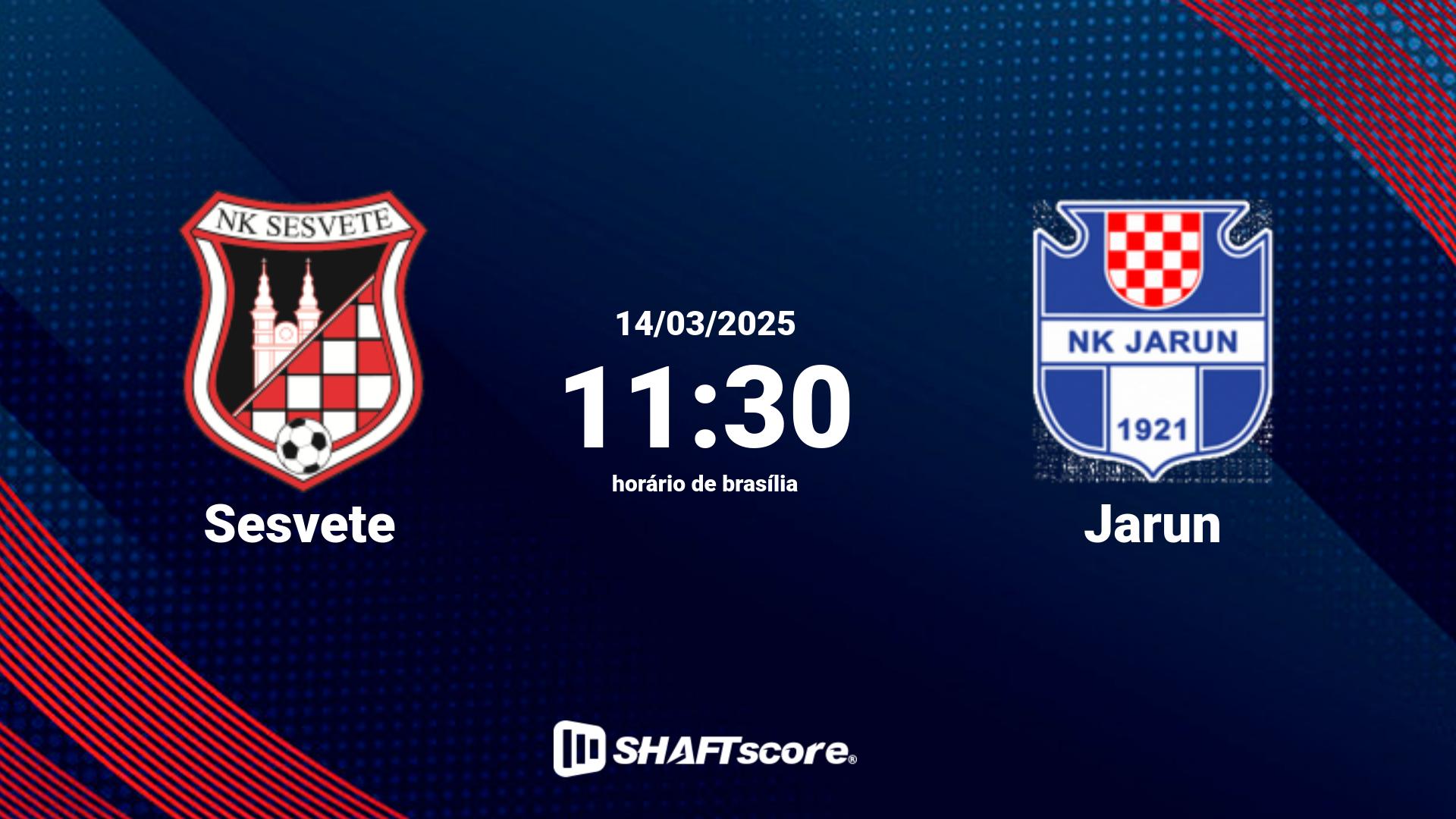 Estatísticas do jogo Sesvete vs Jarun 14.03 11:30