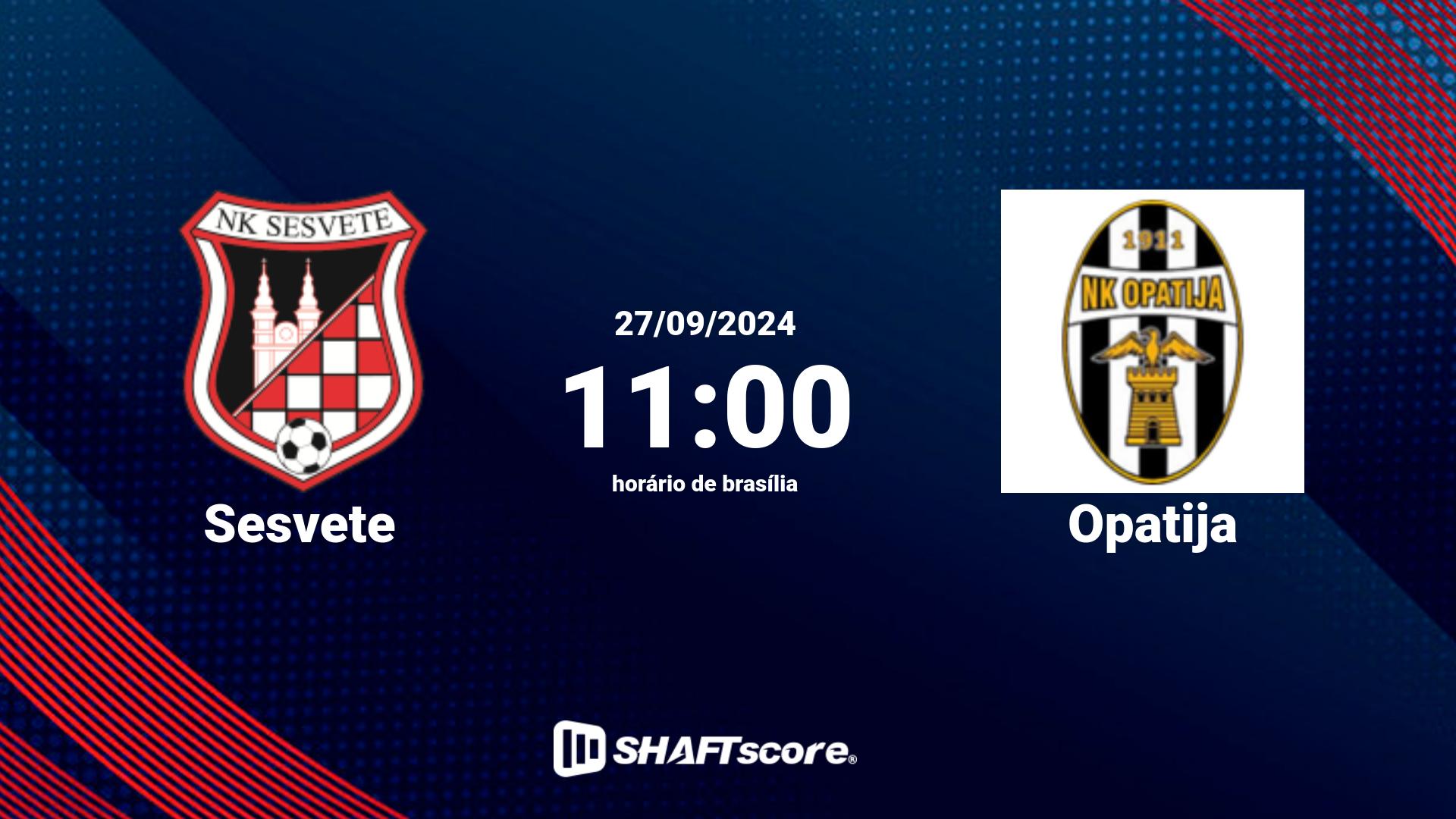 Estatísticas do jogo Sesvete vs Opatija 27.09 11:00