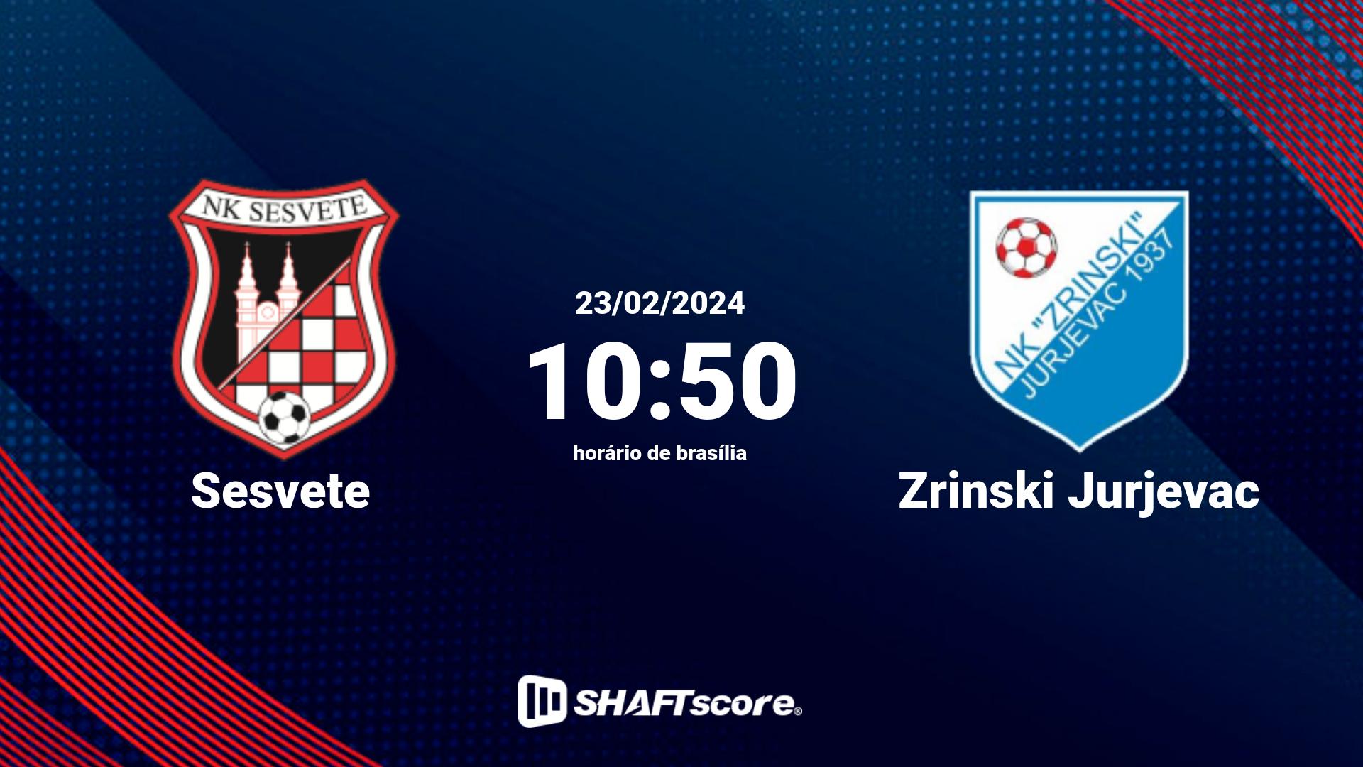 Estatísticas do jogo Sesvete vs Zrinski Jurjevac 23.02 10:50