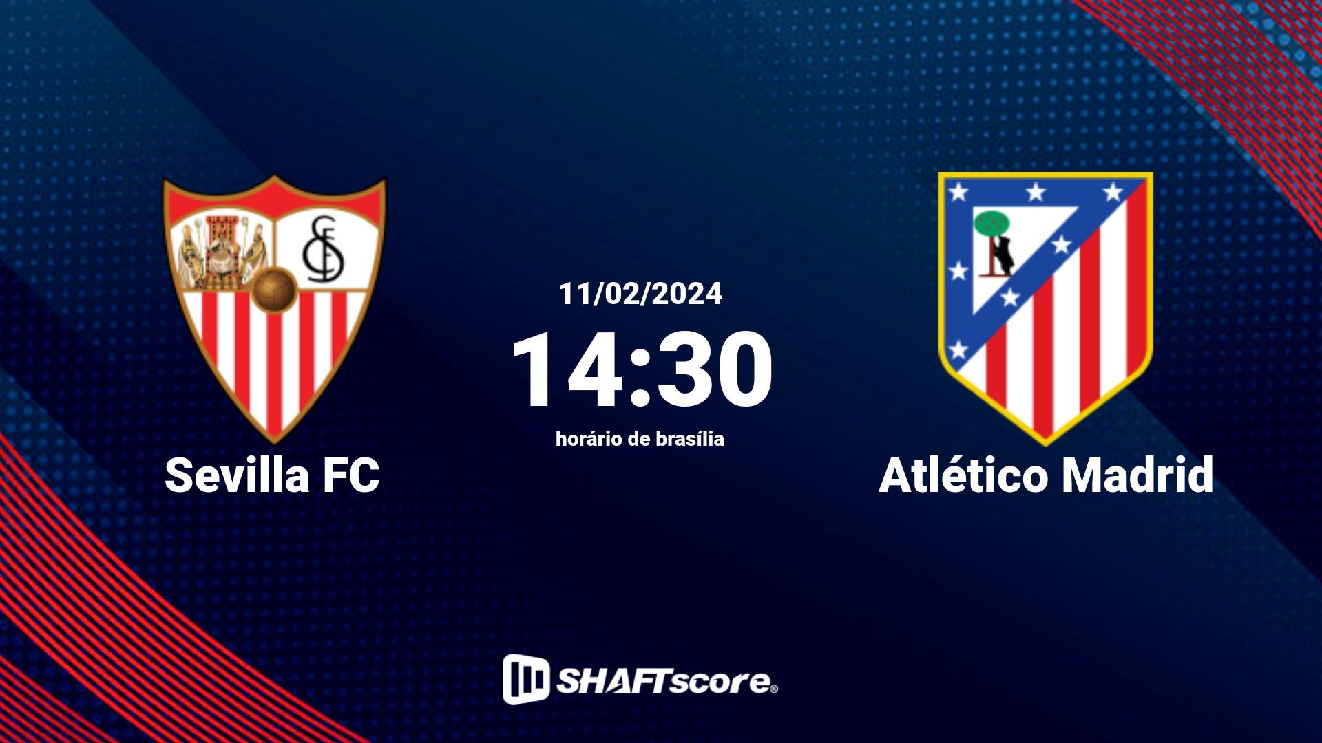 Estatísticas do jogo Sevilla FC vs Atlético Madrid 11.02 14:30