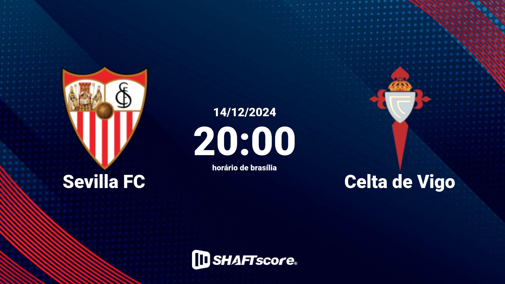 Estatísticas do jogo Sevilla FC vs Celta de Vigo 14.12 20:00