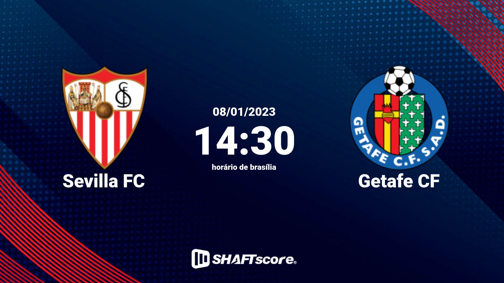 Estatísticas do jogo Sevilla FC vs Getafe CF 08.01 14:30