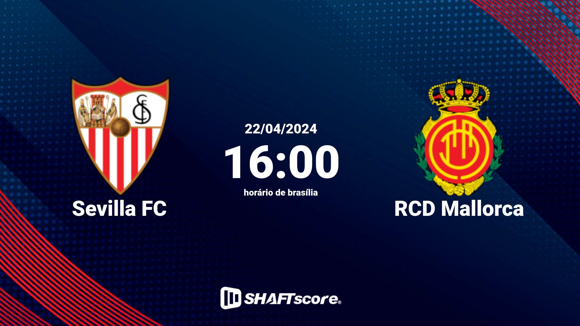 Estatísticas do jogo Sevilla FC vs RCD Mallorca 22.04 16:00