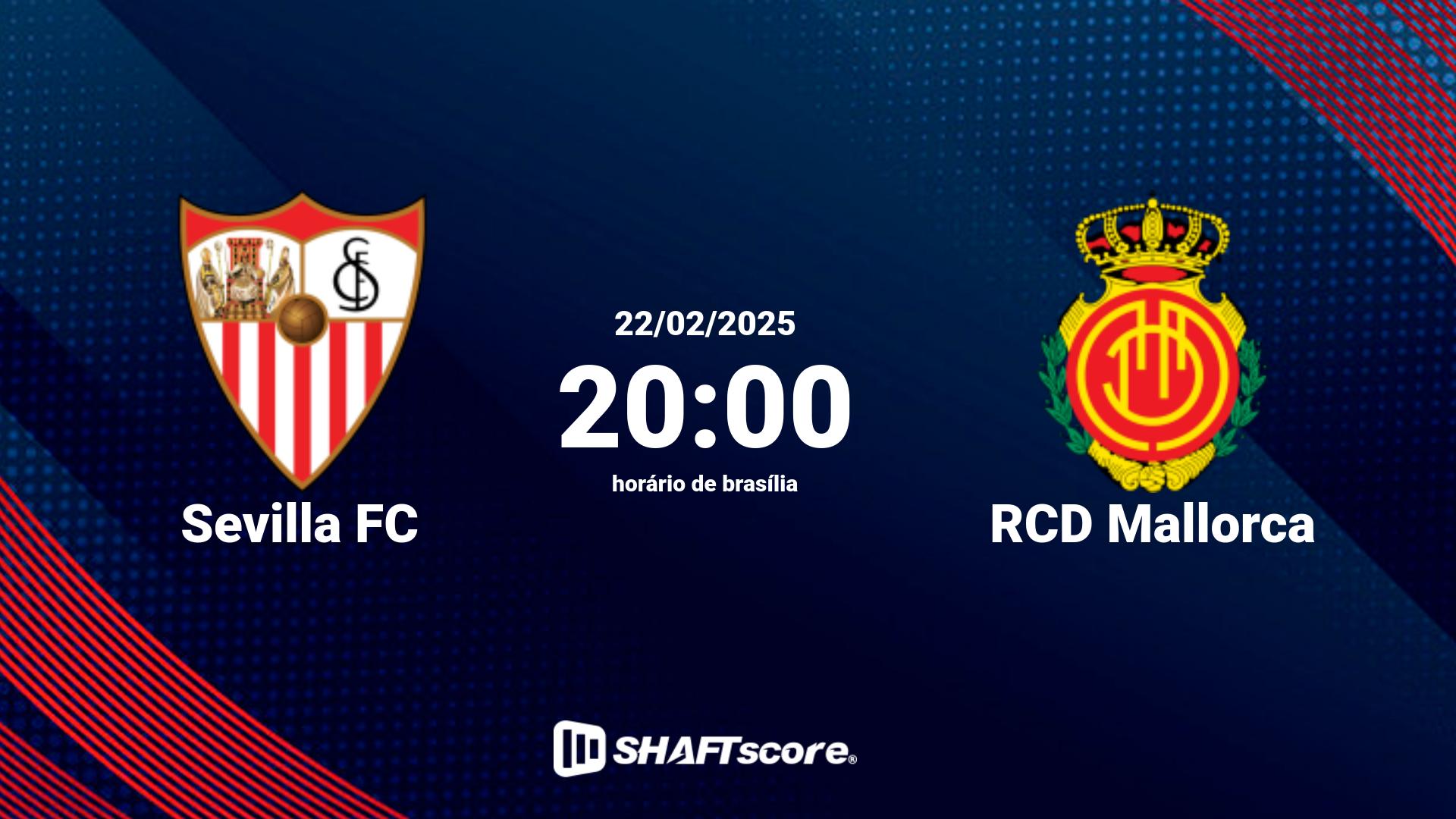 Estatísticas do jogo Sevilla FC vs RCD Mallorca 22.02 20:00