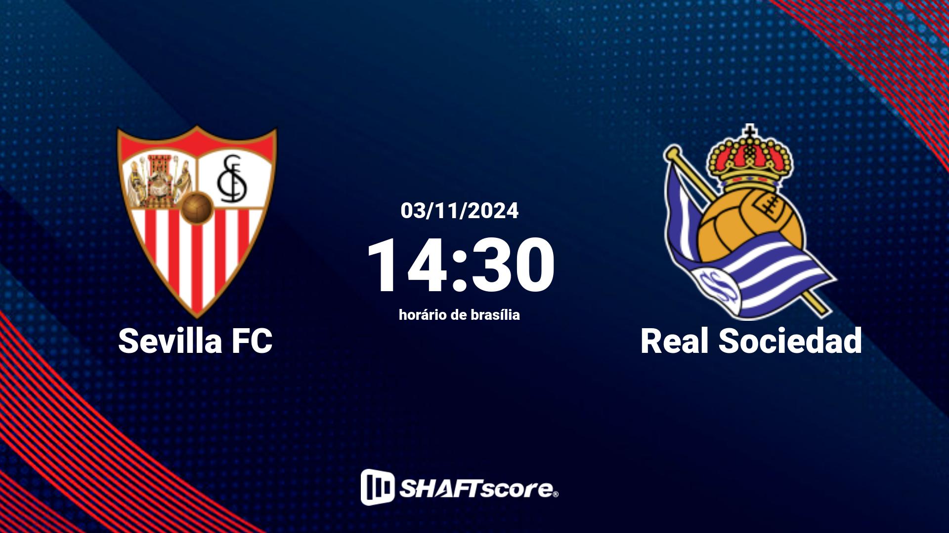 Estatísticas do jogo Sevilla FC vs Real Sociedad 03.11 14:30