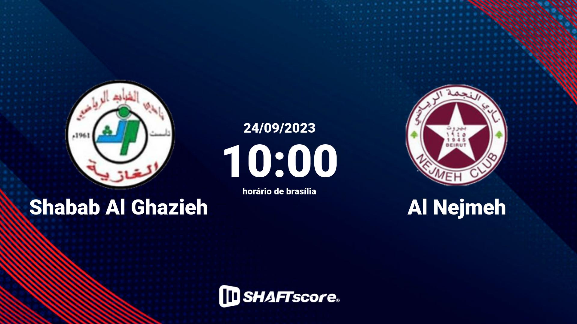 Estatísticas do jogo Shabab Al Ghazieh vs Al Nejmeh 24.09 10:00