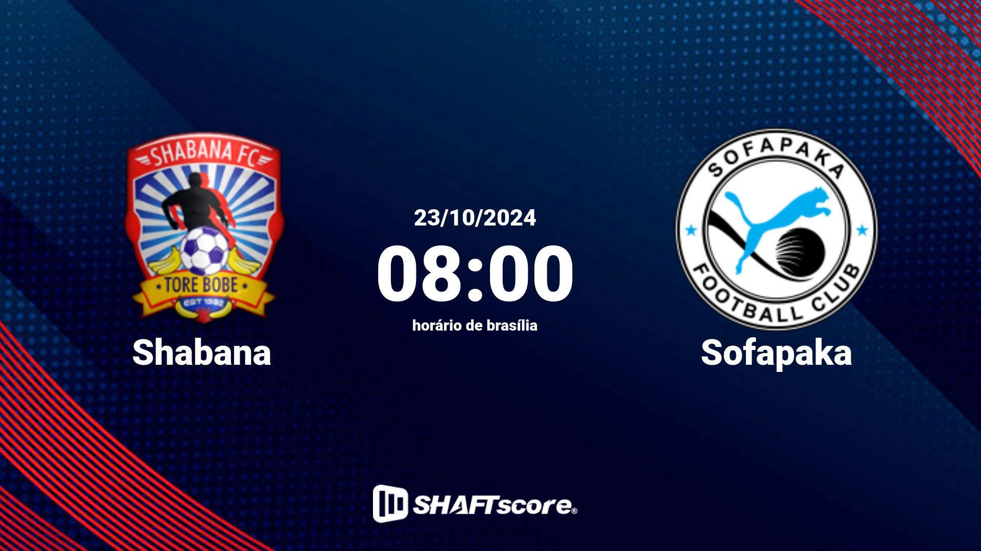 Estatísticas do jogo Shabana vs Sofapaka 23.10 08:00