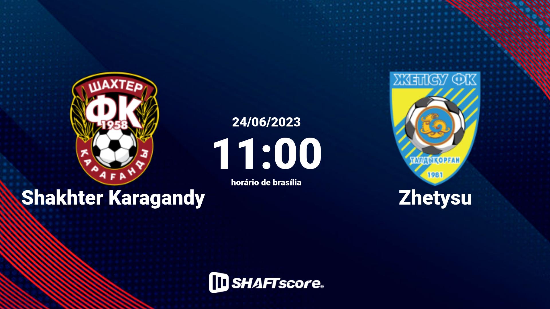 Estatísticas do jogo Shakhter Karagandy vs Zhetysu 24.06 11:00