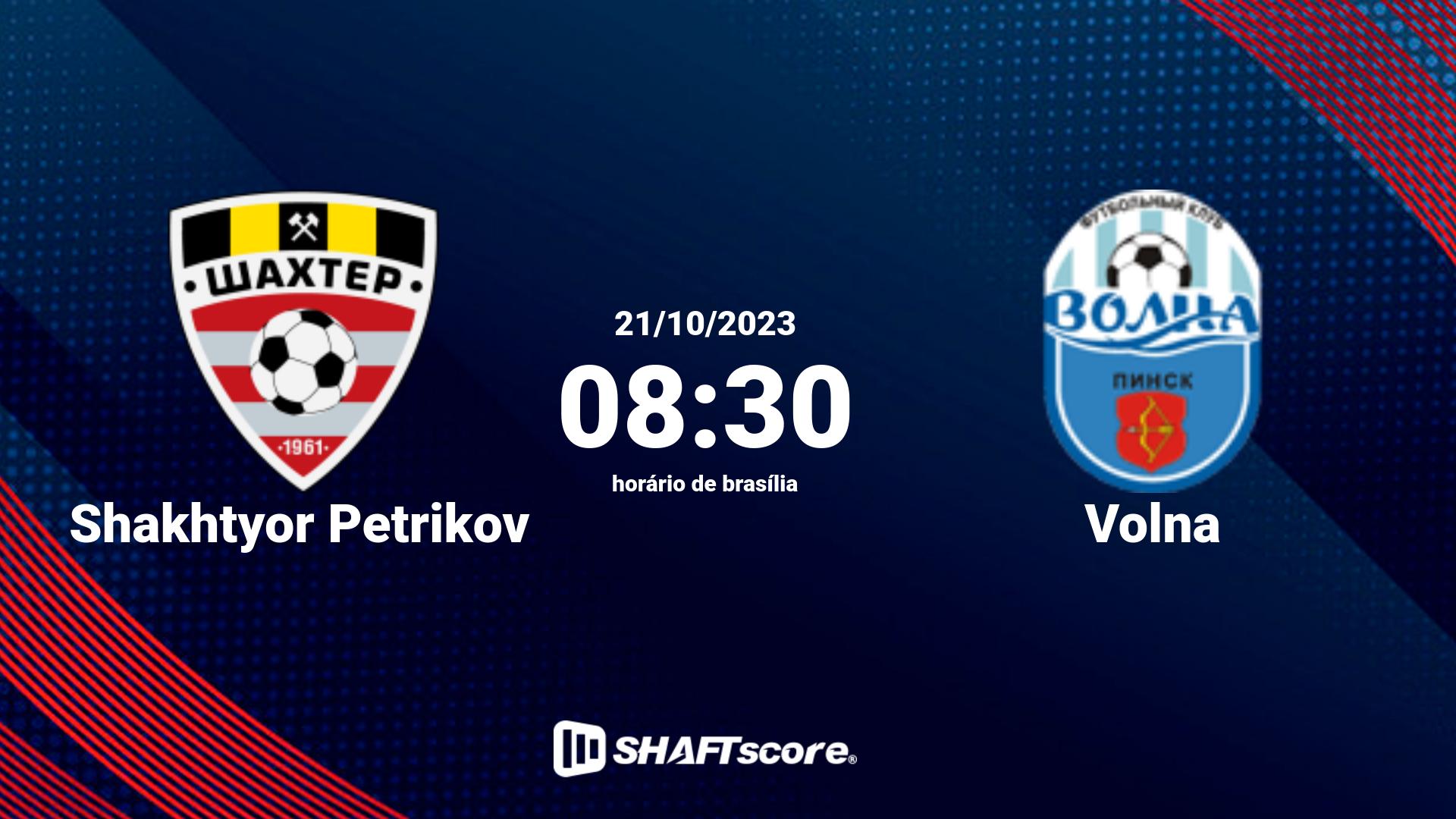 Estatísticas do jogo Shakhtyor Petrikov vs Volna 21.10 08:30