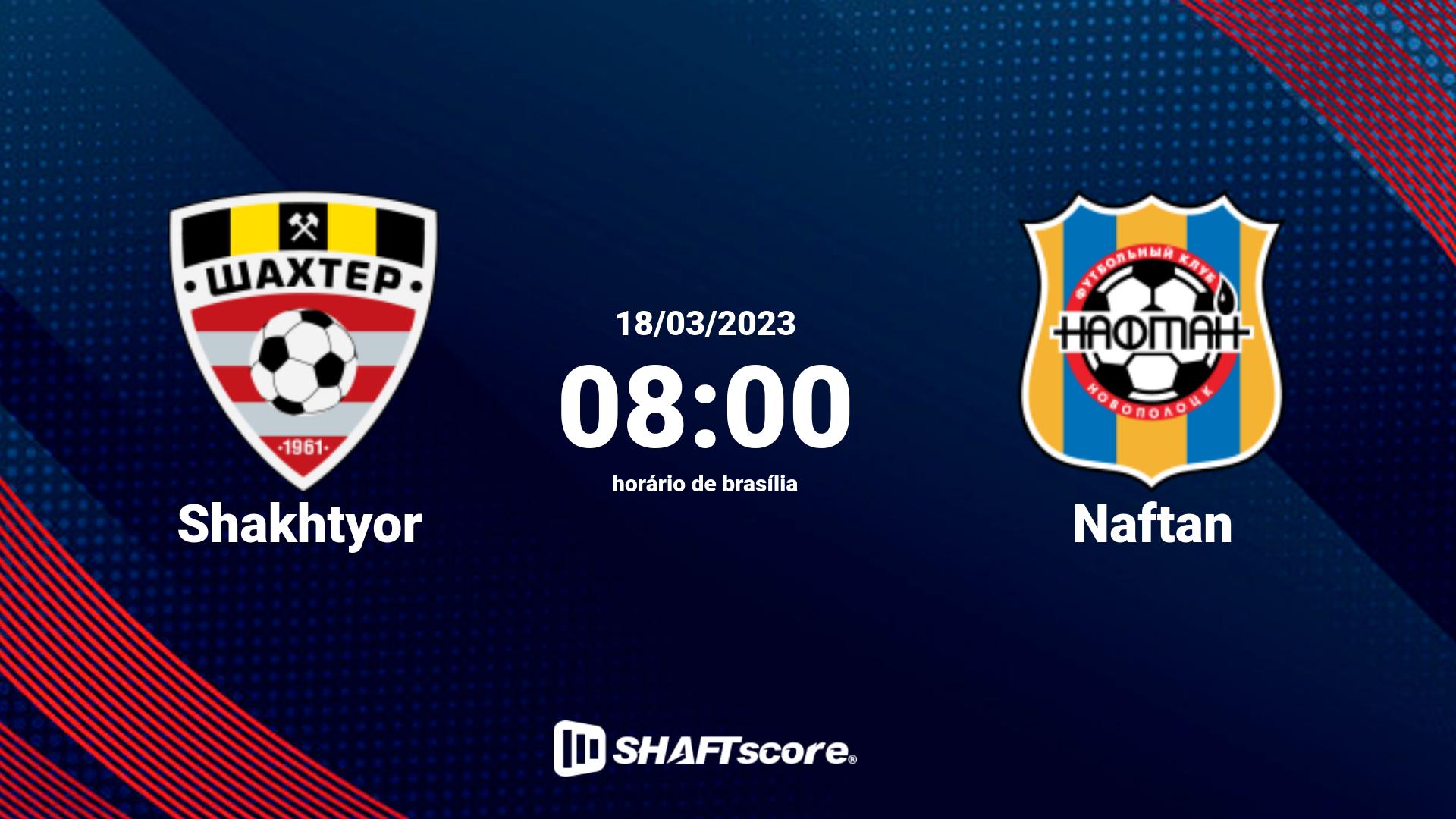 Estatísticas do jogo Shakhtyor vs Naftan 18.03 08:00