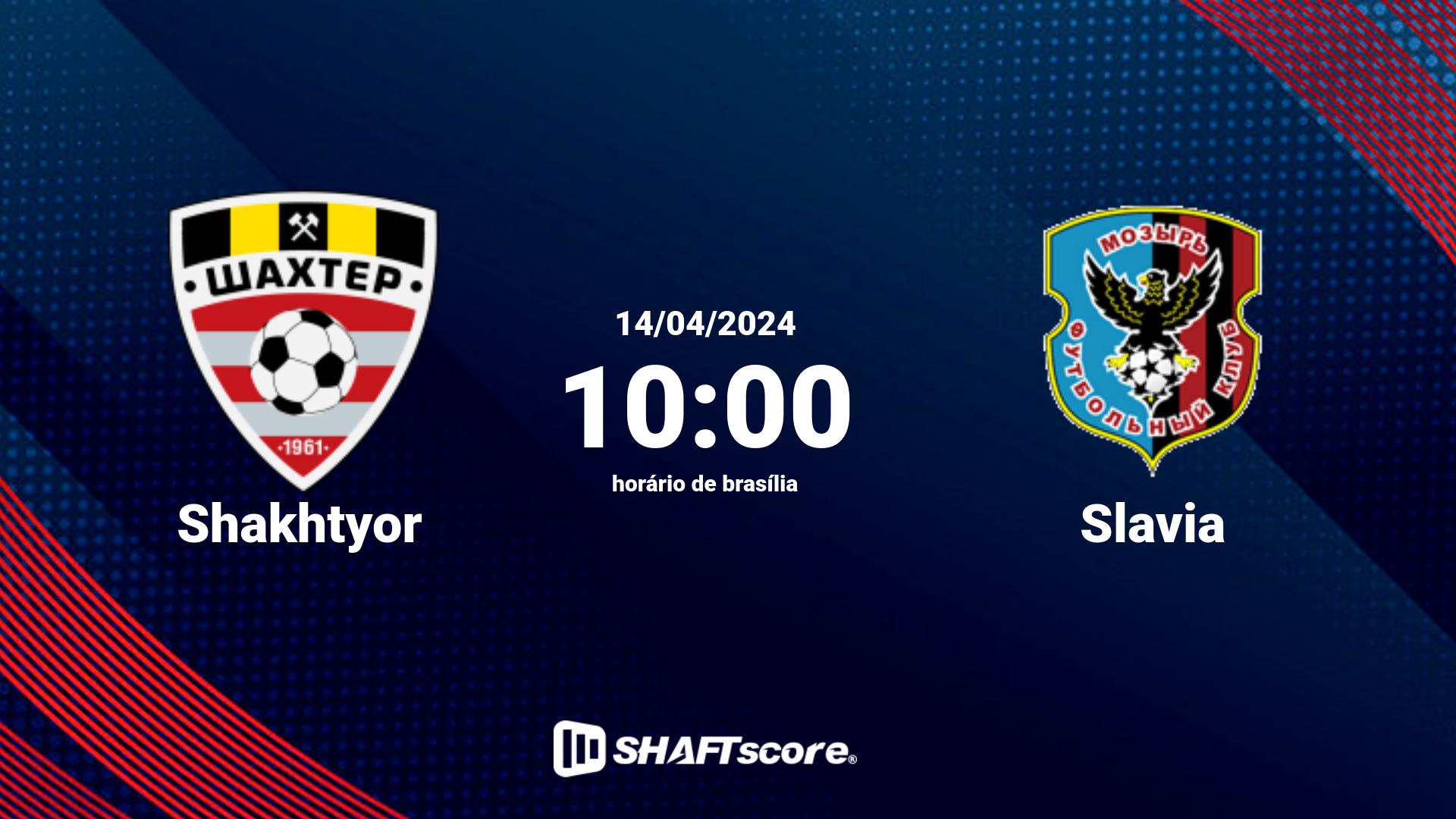 Estatísticas do jogo Shakhtyor vs Slavia 14.04 10:00