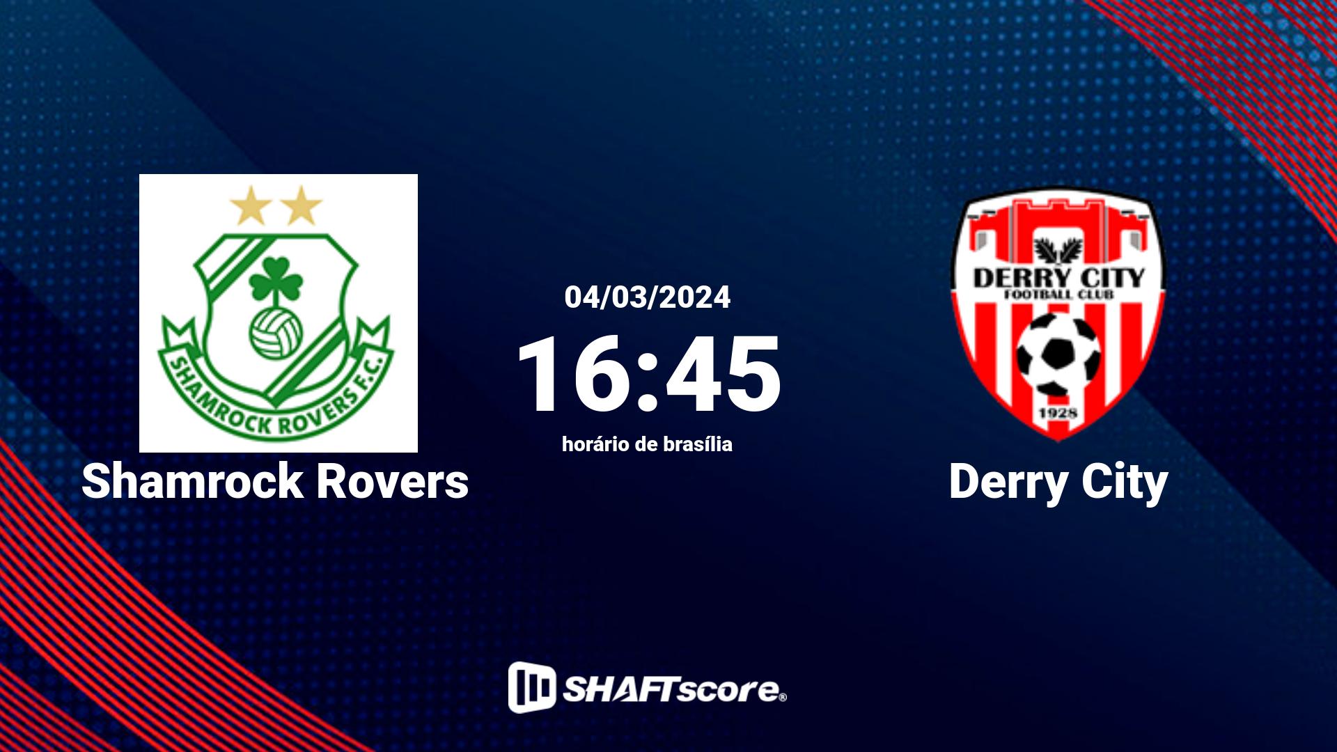 Estatísticas do jogo Shamrock Rovers vs Derry City 04.03 16:45