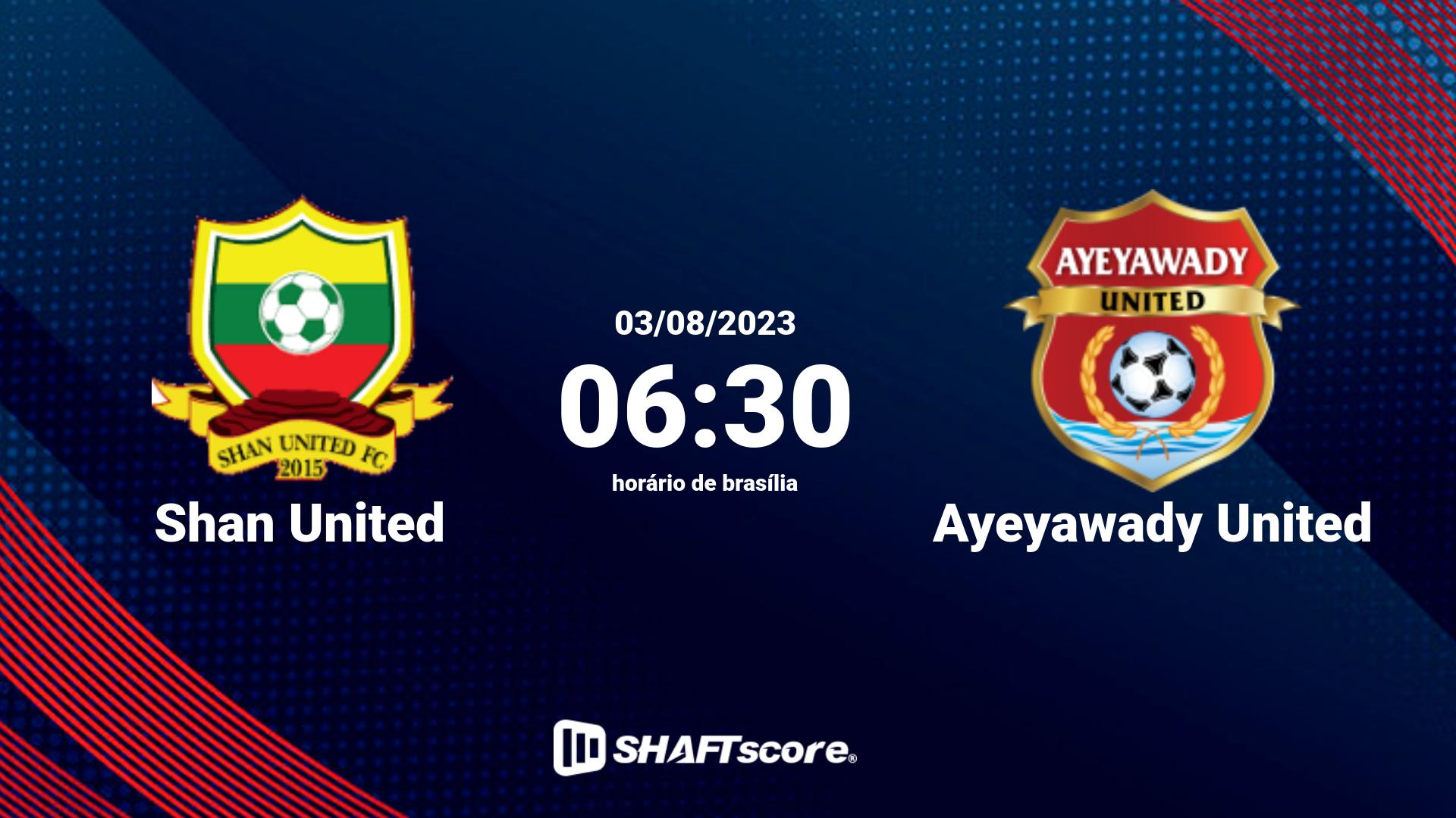 Estatísticas do jogo Shan United vs Ayeyawady United 03.08 06:30