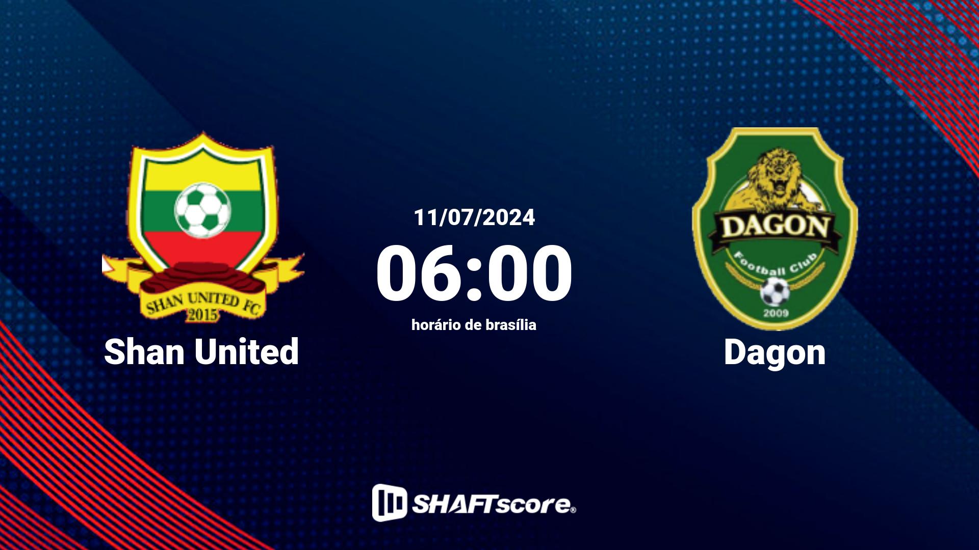 Estatísticas do jogo Shan United vs Dagon 11.07 06:00