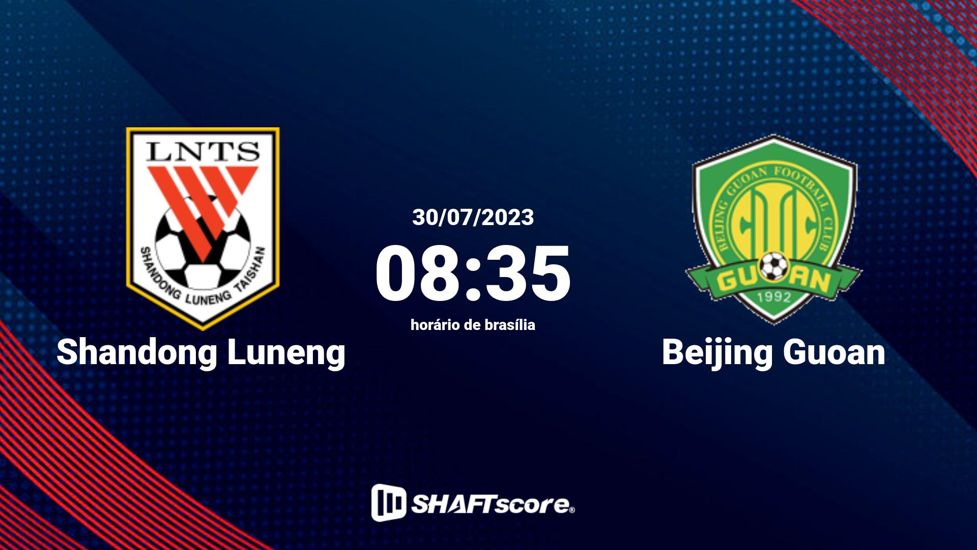 Estatísticas do jogo Shandong Luneng vs Beijing Guoan 30.07 08:35