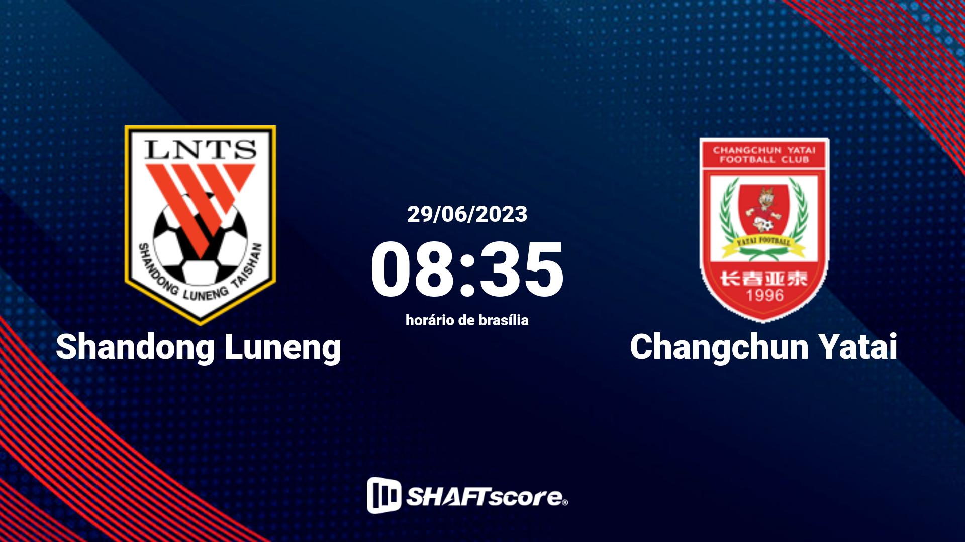 Estatísticas do jogo Shandong Luneng vs Changchun Yatai 29.06 08:35