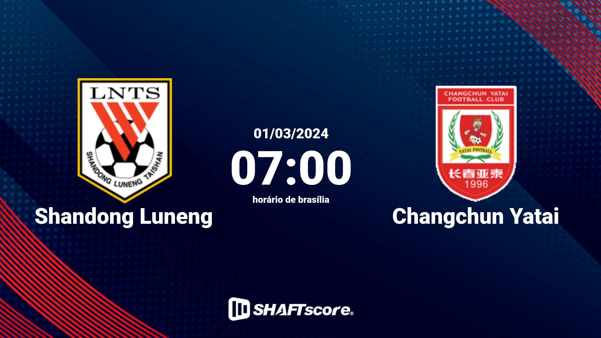 Estatísticas do jogo Shandong Luneng vs Changchun Yatai 01.03 07:00