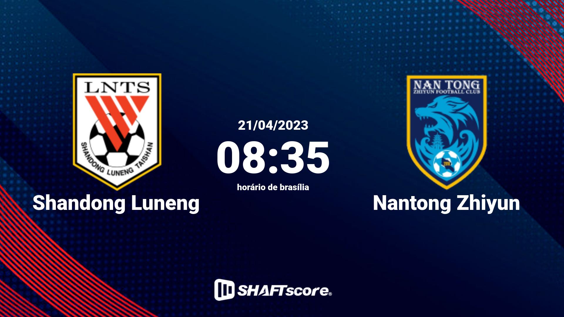 Estatísticas do jogo Shandong Luneng vs Nantong Zhiyun 21.04 08:35