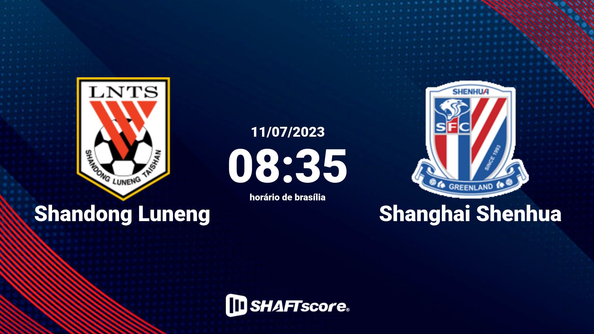 Estatísticas do jogo Shandong Luneng vs Shanghai Shenhua 11.07 08:35