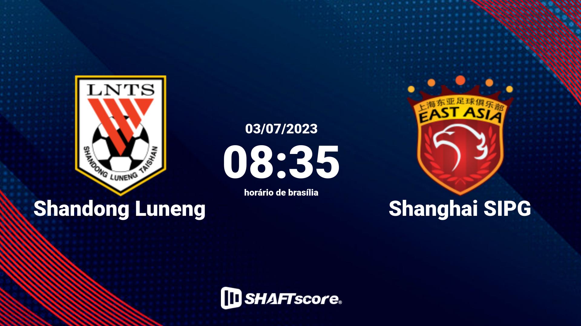 Estatísticas do jogo Shandong Luneng vs Shanghai SIPG 03.07 08:35