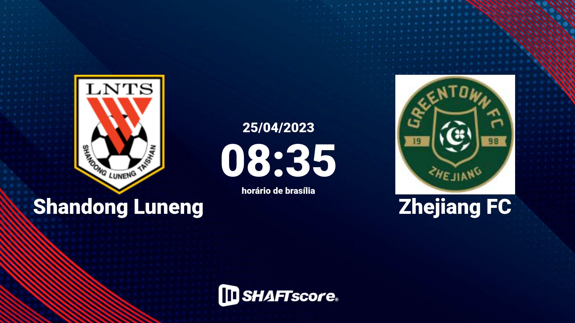 Estatísticas do jogo Shandong Luneng vs Zhejiang FC 25.04 08:35