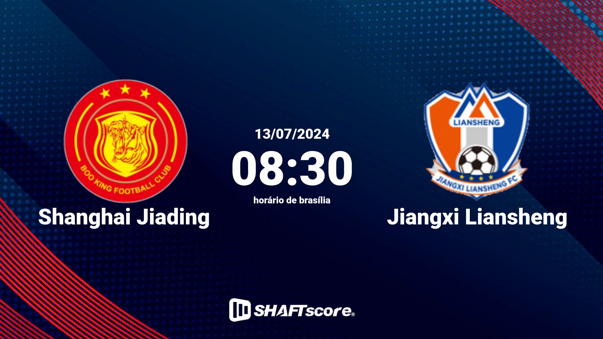 Estatísticas do jogo Shanghai Jiading vs Jiangxi Liansheng 13.07 08:30