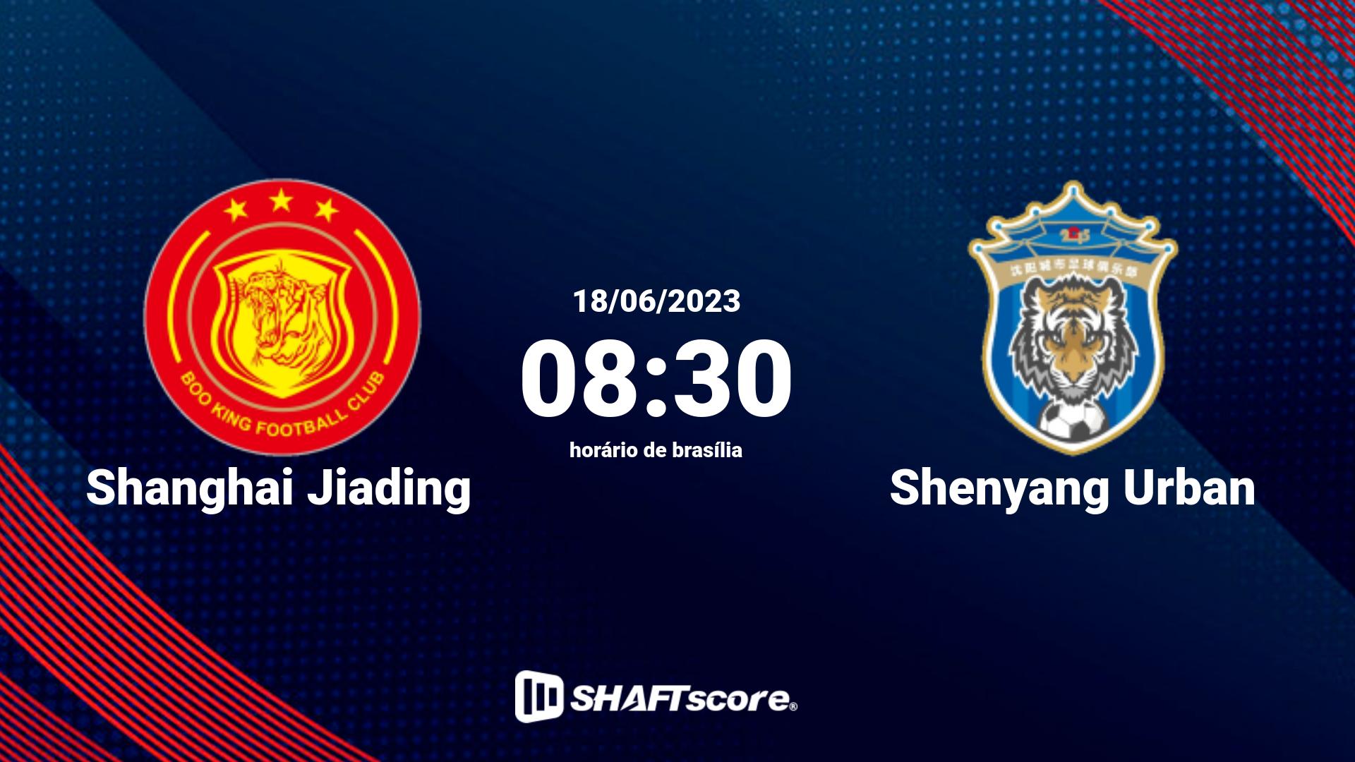 Estatísticas do jogo Shanghai Jiading vs Shenyang Urban 18.06 08:30