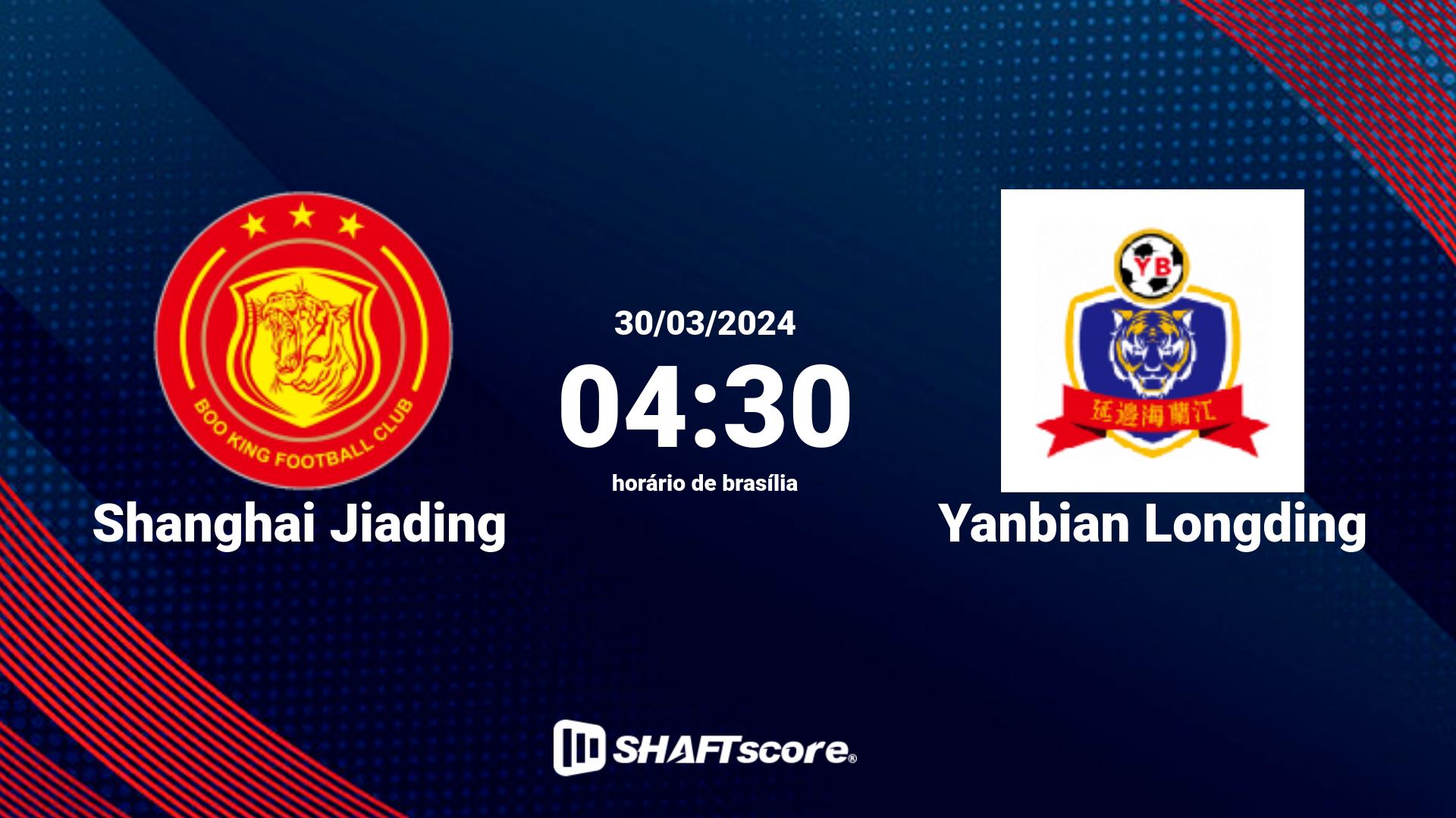 Estatísticas do jogo Shanghai Jiading vs Yanbian Longding 30.03 04:30