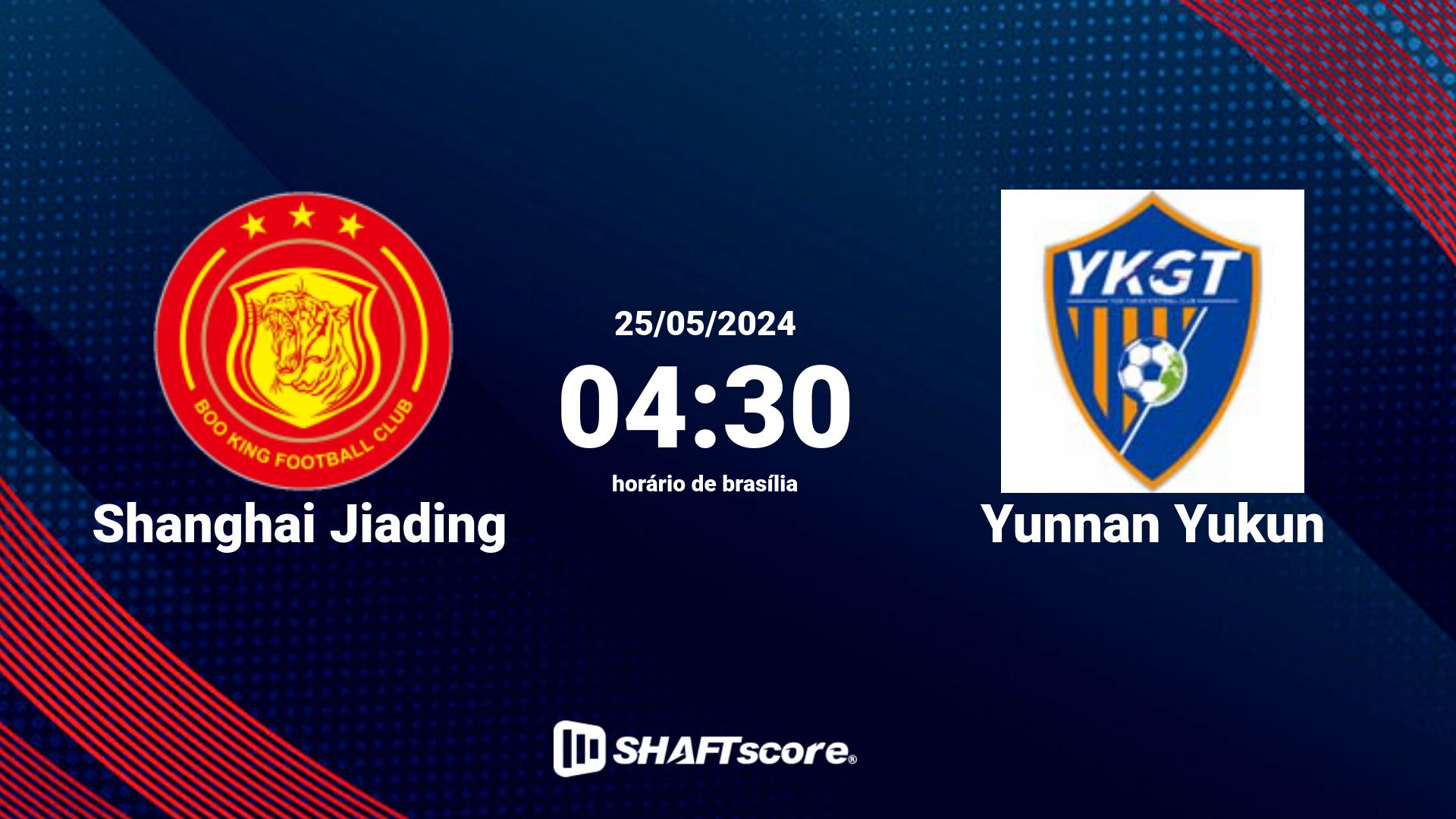 Estatísticas do jogo Shanghai Jiading vs Yunnan Yukun 25.05 04:30