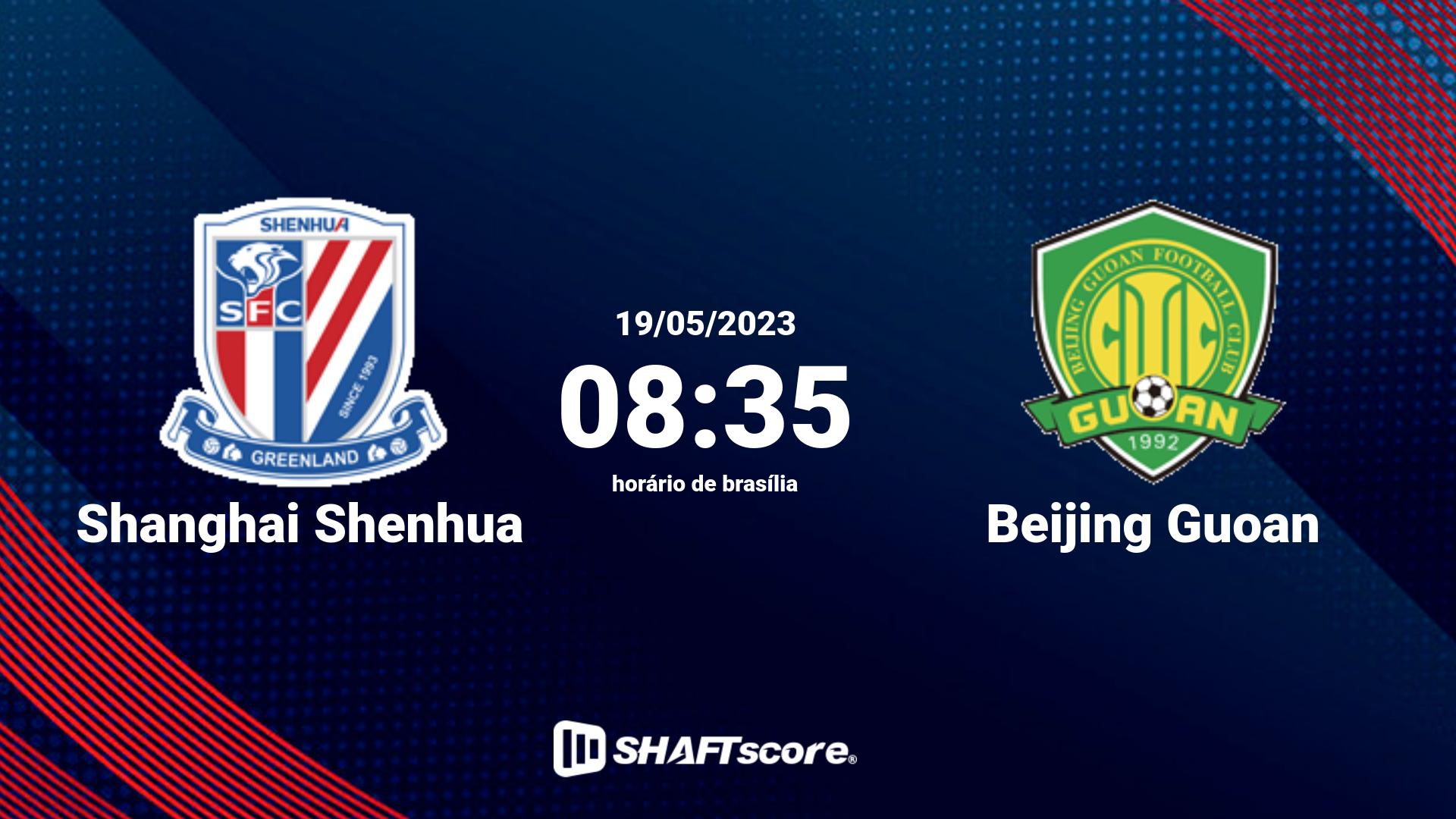 Estatísticas do jogo Shanghai Shenhua vs Beijing Guoan 19.05 08:35