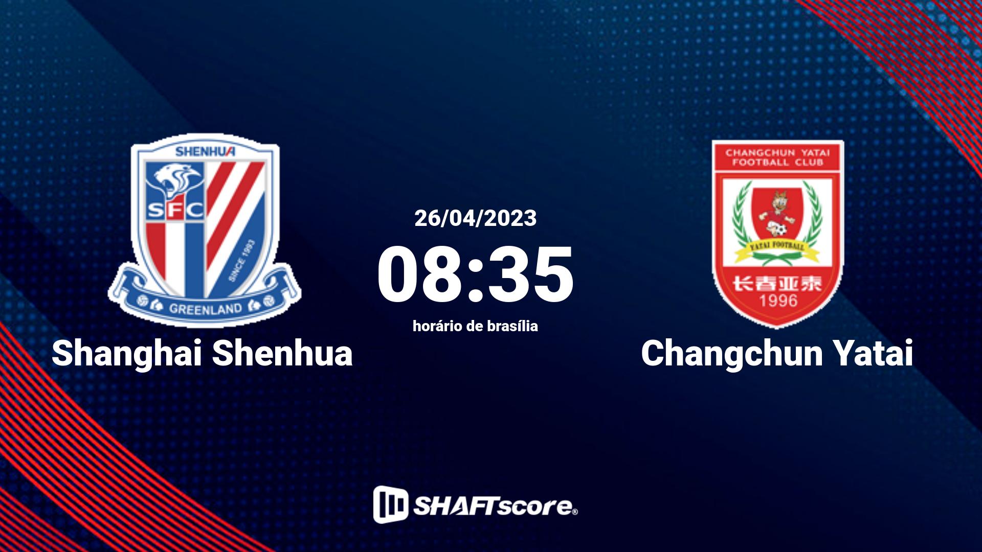 Estatísticas do jogo Shanghai Shenhua vs Changchun Yatai 26.04 08:35