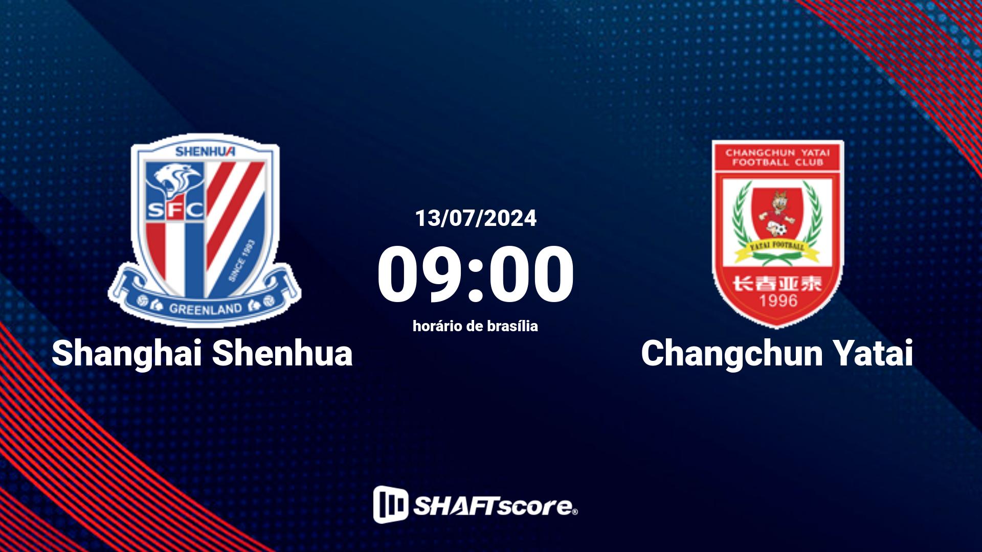 Estatísticas do jogo Shanghai Shenhua vs Changchun Yatai 13.07 09:00
