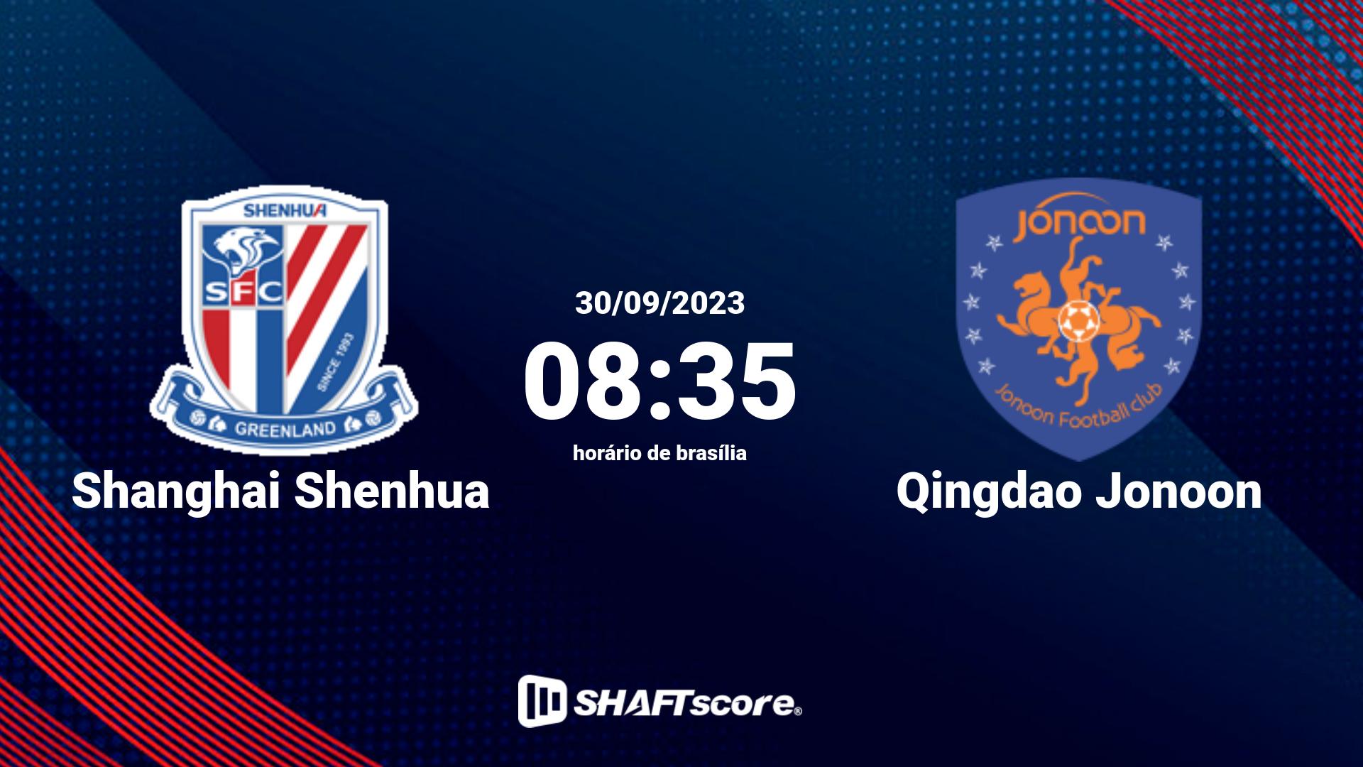 Estatísticas do jogo Shanghai Shenhua vs Qingdao Jonoon 30.09 08:35