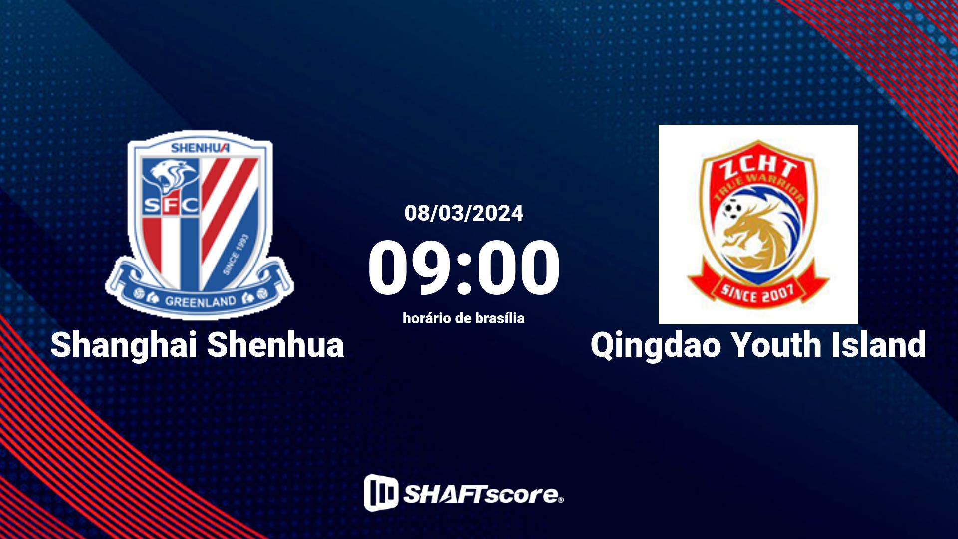 Estatísticas do jogo Shanghai Shenhua vs Qingdao Youth Island 08.03 09:00