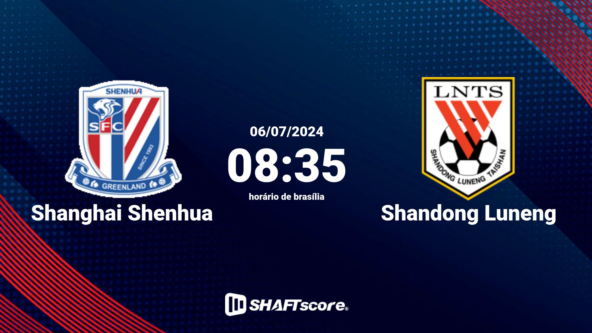 Estatísticas do jogo Shanghai Shenhua vs Shandong Luneng 06.07 08:35