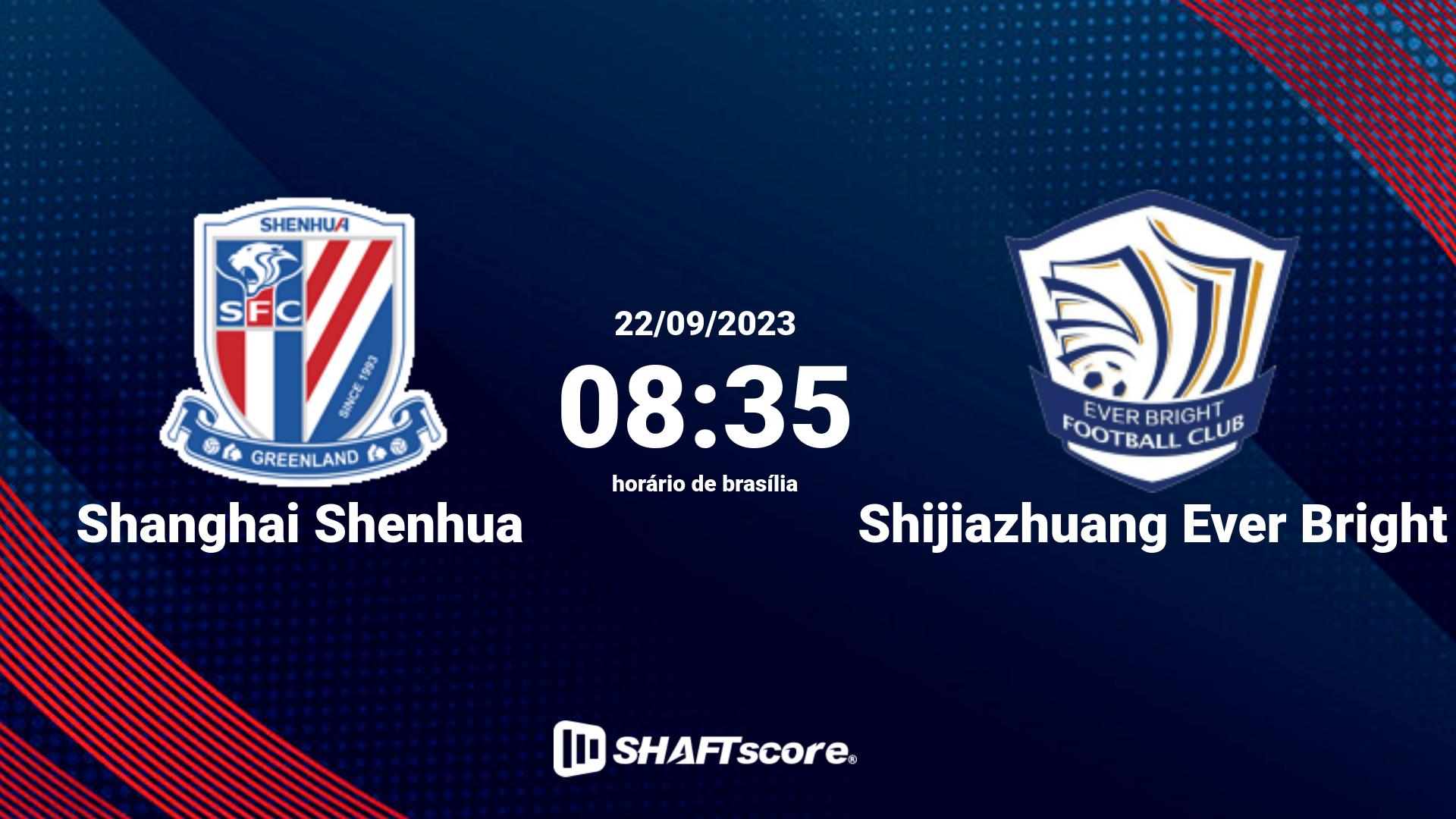 Estatísticas do jogo Shanghai Shenhua vs Shijiazhuang Ever Bright 22.09 08:35