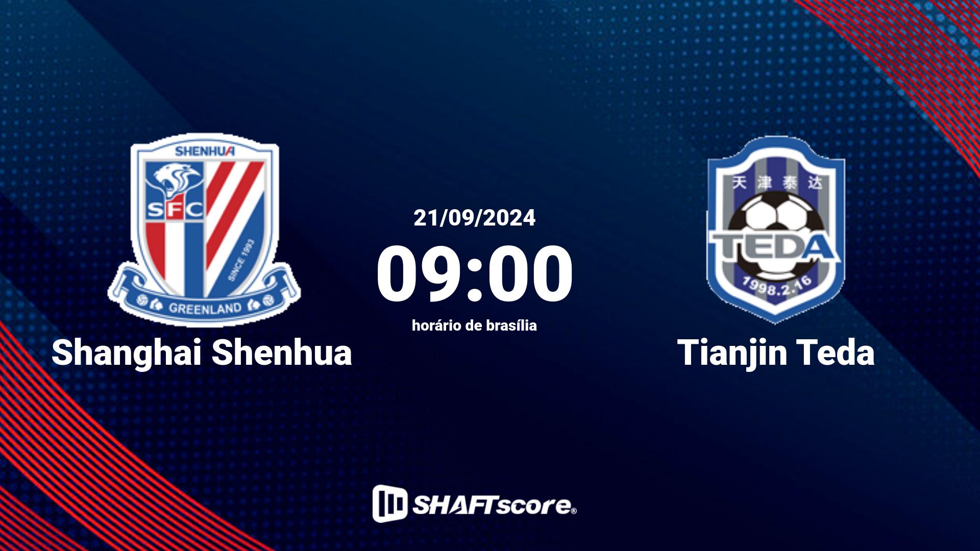 Estatísticas do jogo Shanghai Shenhua vs Tianjin Teda 21.09 09:00