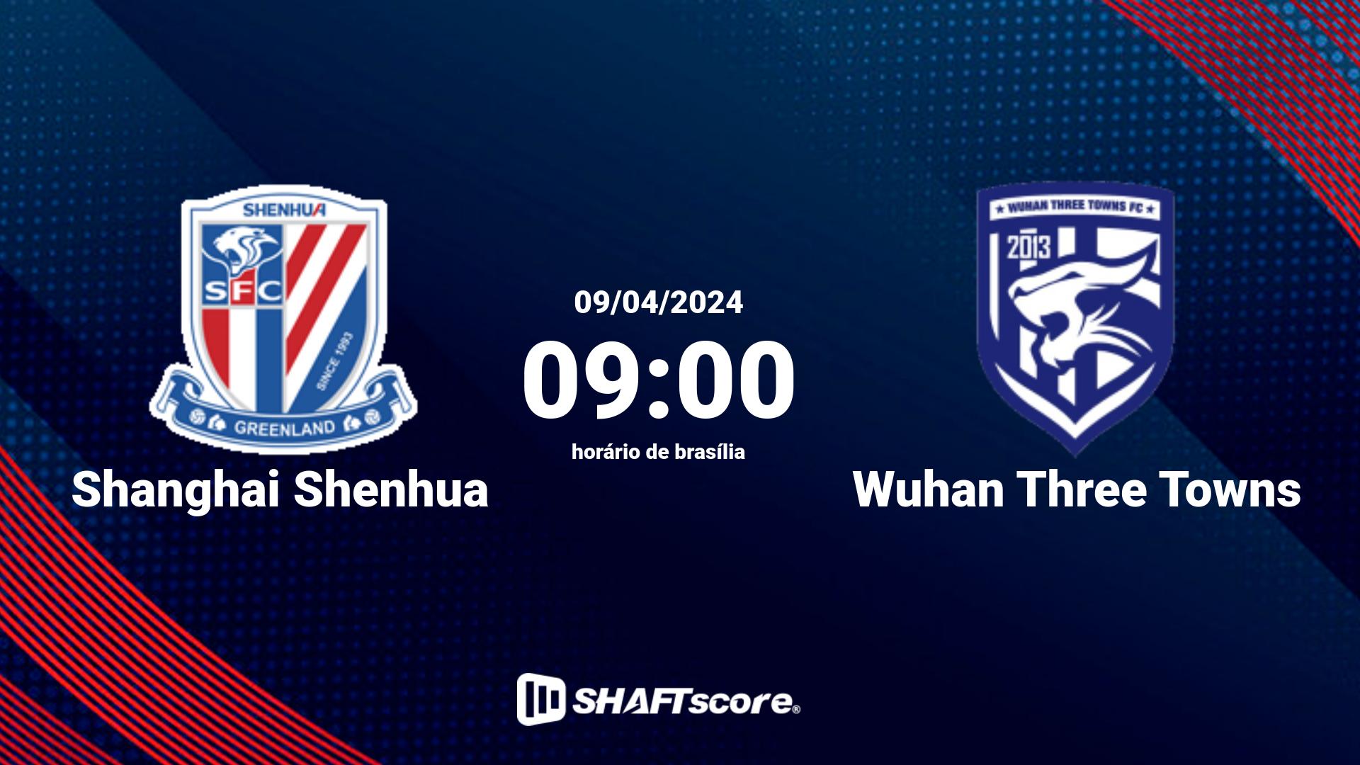 Estatísticas do jogo Shanghai Shenhua vs Wuhan Three Towns 09.04 09:00