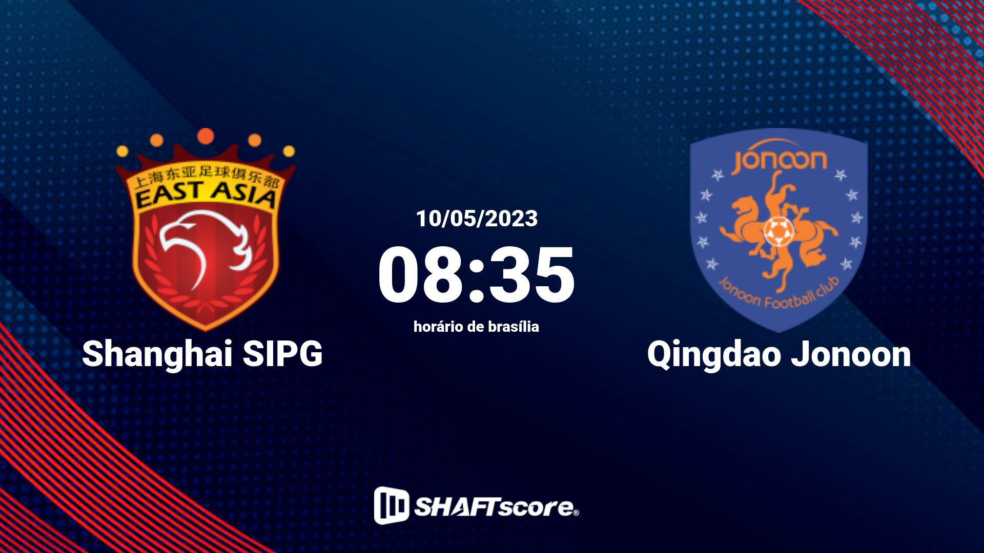 Estatísticas do jogo Shanghai SIPG vs Qingdao Jonoon 10.05 08:35