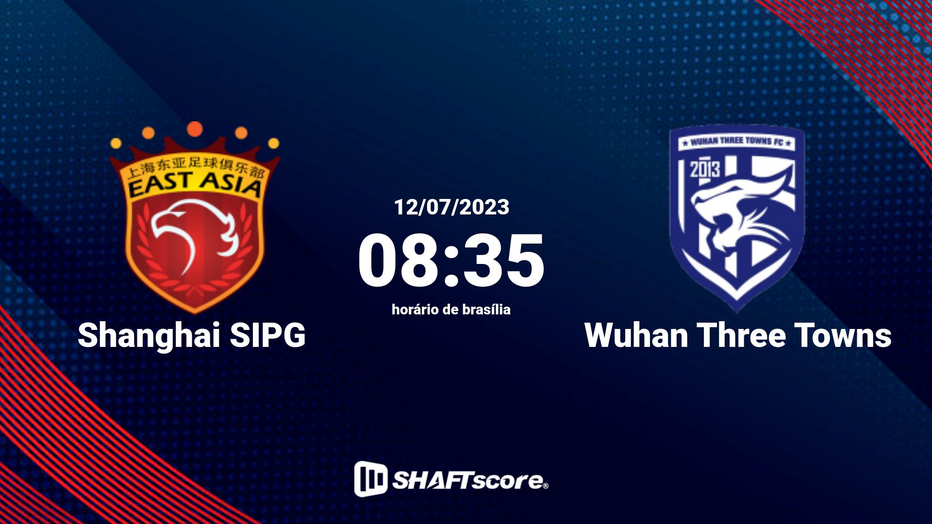 Estatísticas do jogo Shanghai SIPG vs Wuhan Three Towns 12.07 08:35