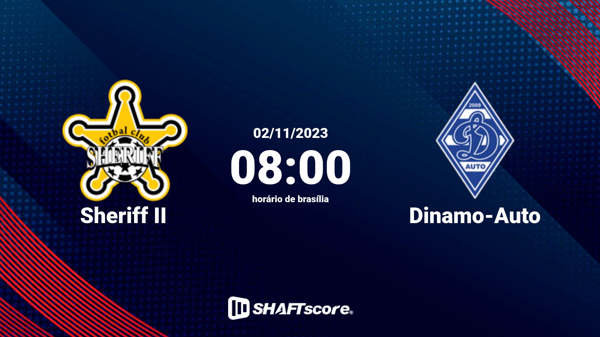 Estatísticas do jogo Sheriff II vs Dinamo-Auto 02.11 08:00