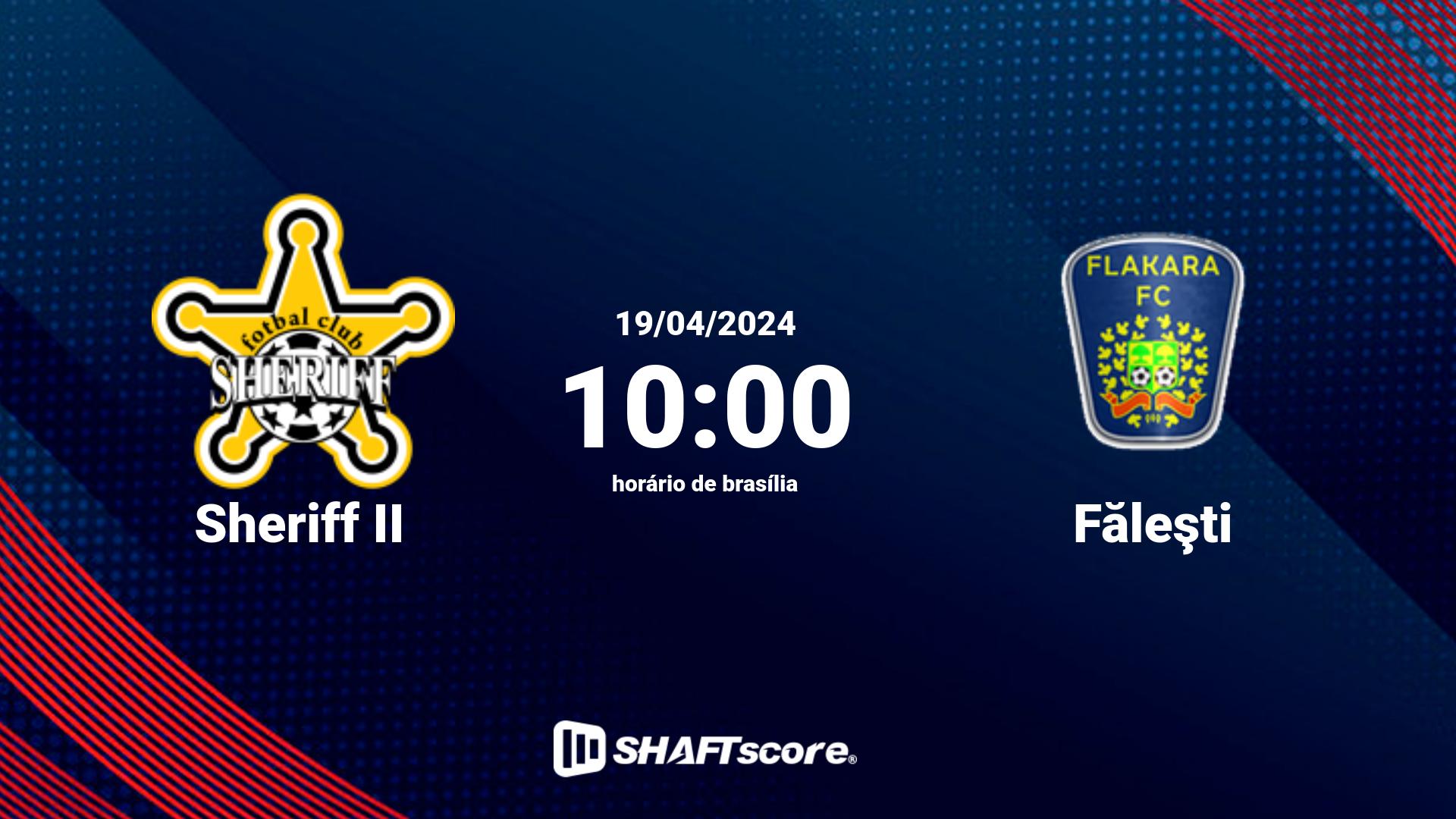 Estatísticas do jogo Sheriff II vs Făleşti 19.04 10:00