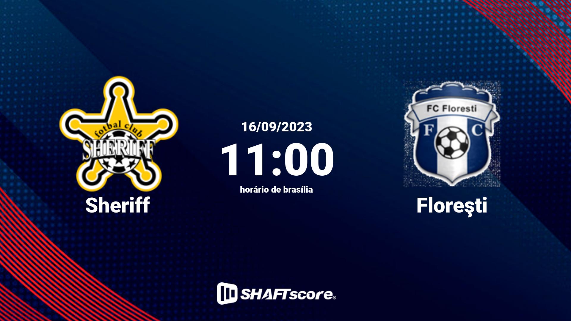 Estatísticas do jogo Sheriff vs Floreşti 16.09 11:00