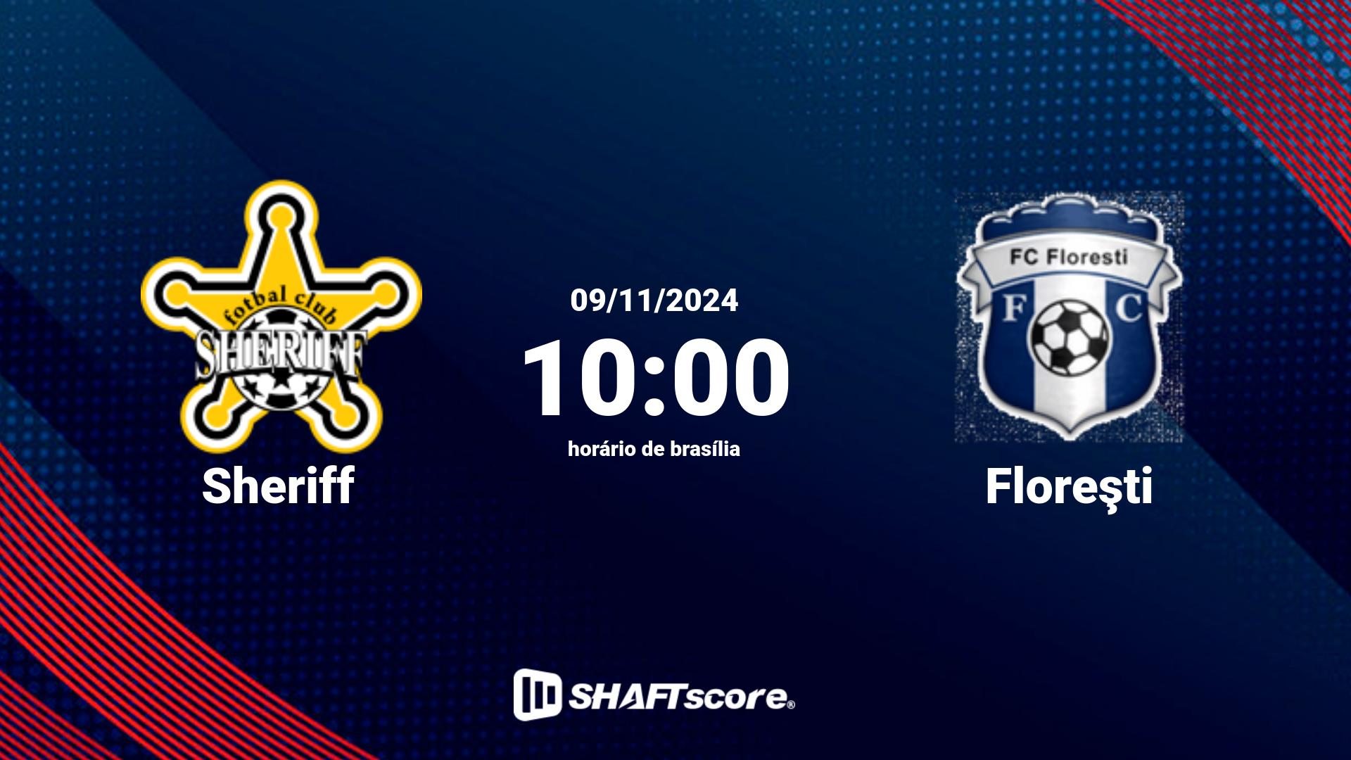 Estatísticas do jogo Sheriff vs Floreşti 09.11 10:00