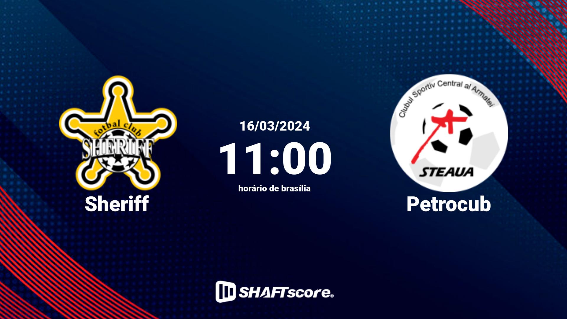 Estatísticas do jogo Sheriff vs Petrocub 16.03 11:00