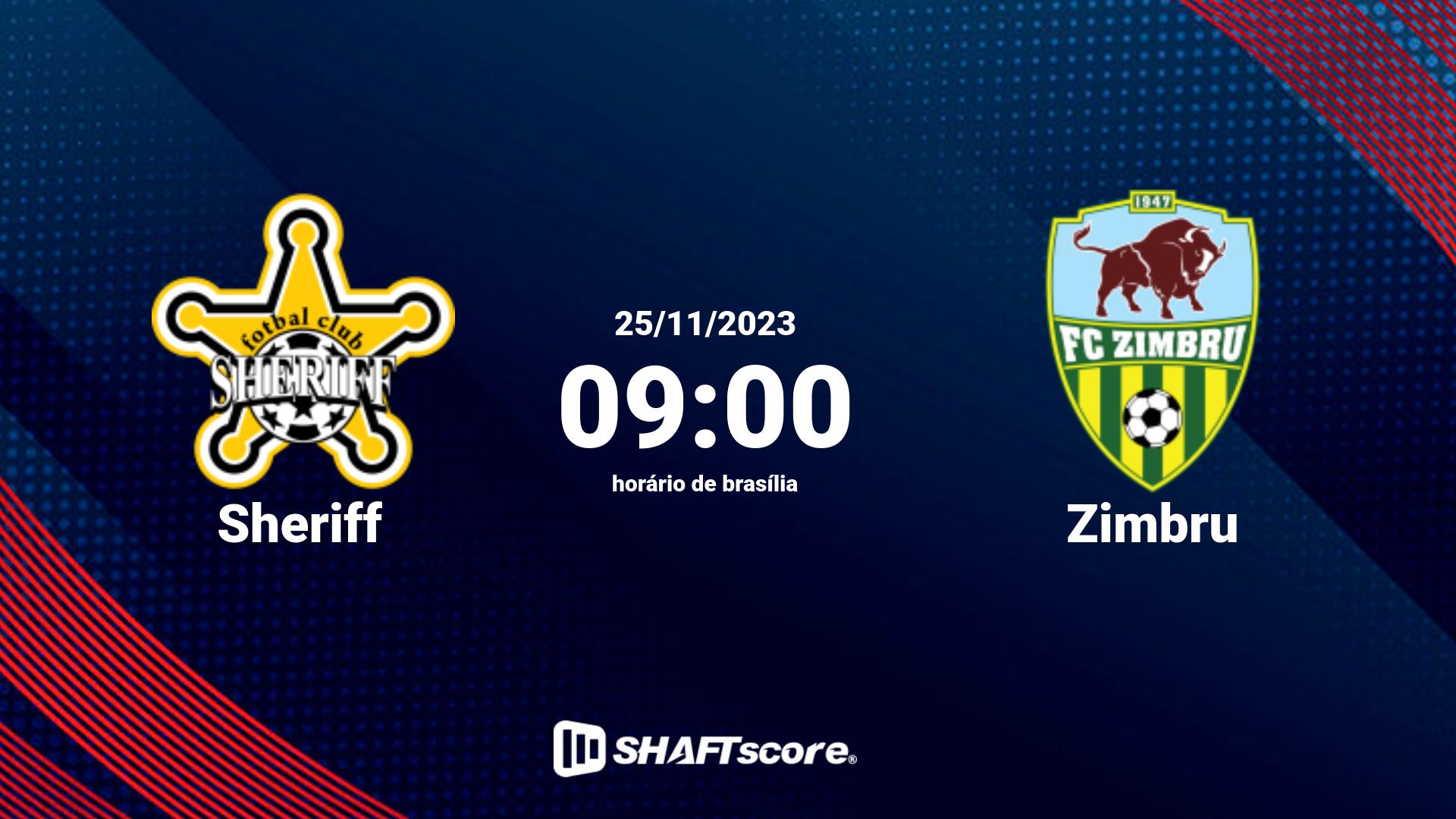 Estatísticas do jogo Sheriff vs Zimbru 25.11 09:00