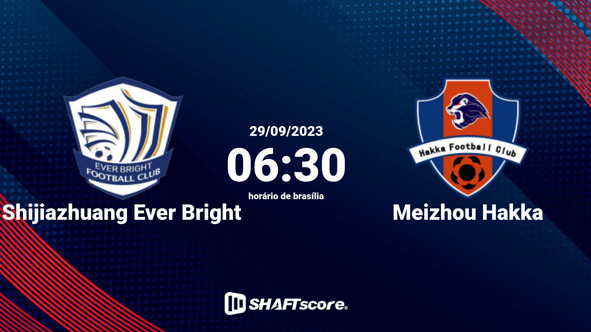 Estatísticas do jogo Shijiazhuang Ever Bright vs Meizhou Hakka 29.09 06:30