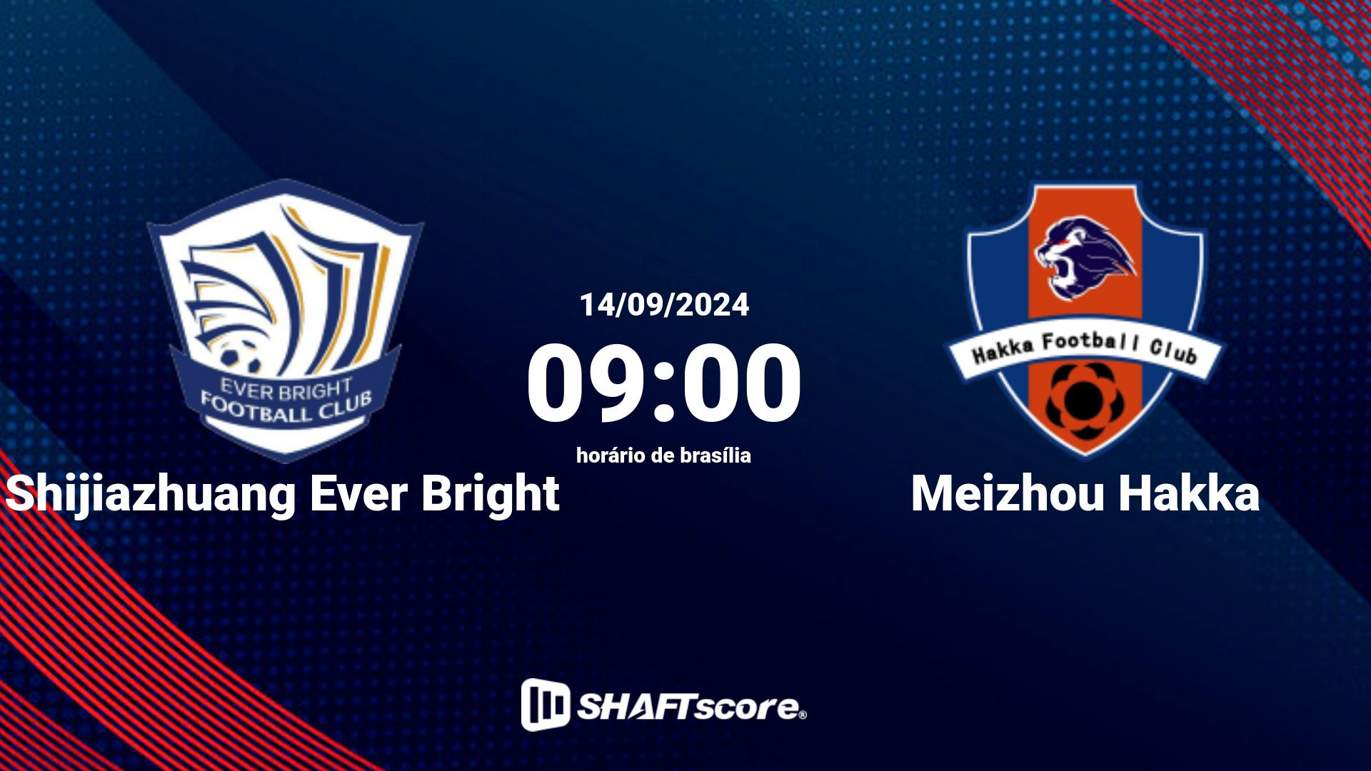 Estatísticas do jogo Shijiazhuang Ever Bright vs Meizhou Hakka 14.09 09:00