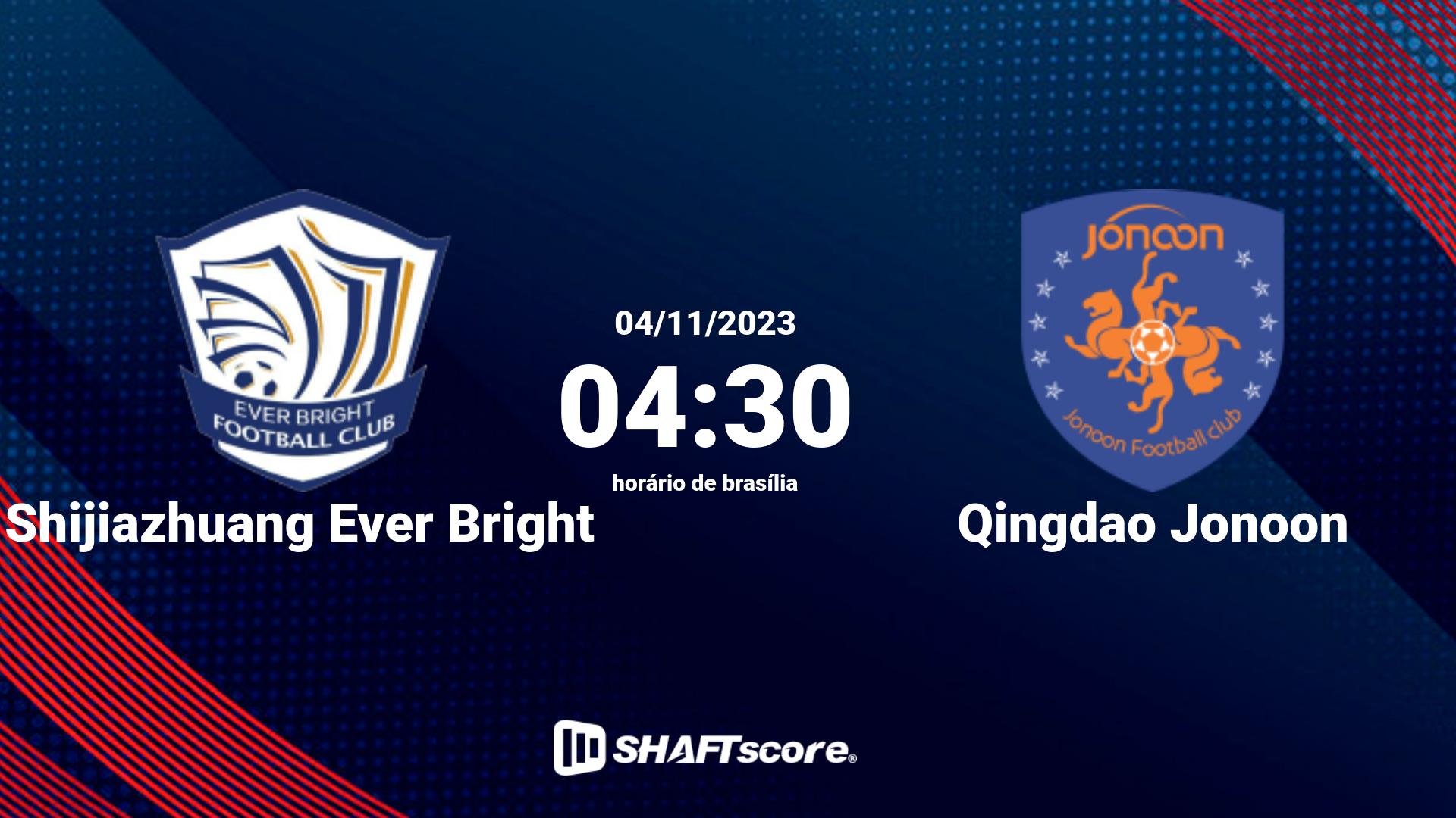 Estatísticas do jogo Shijiazhuang Ever Bright vs Qingdao Jonoon 04.11 04:30