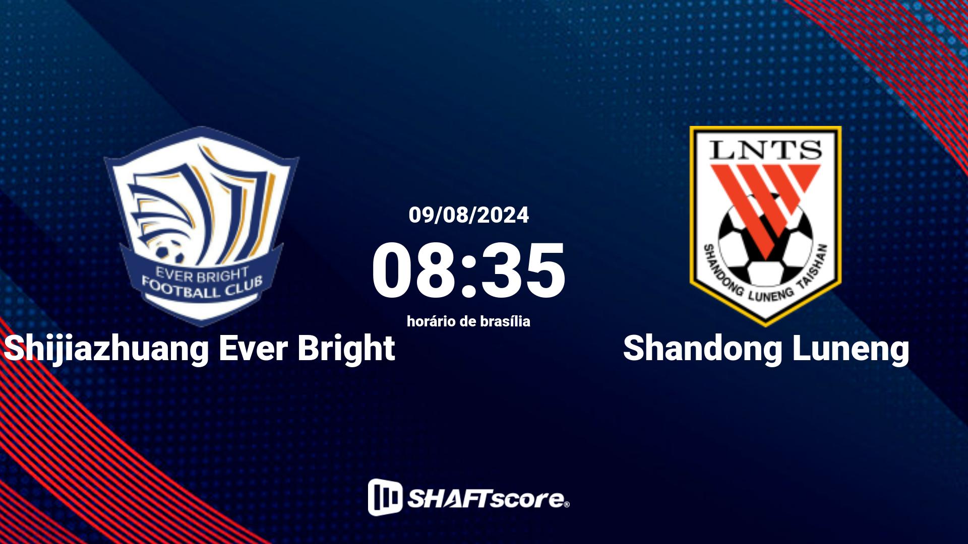 Estatísticas do jogo Shijiazhuang Ever Bright vs Shandong Luneng 09.08 08:35